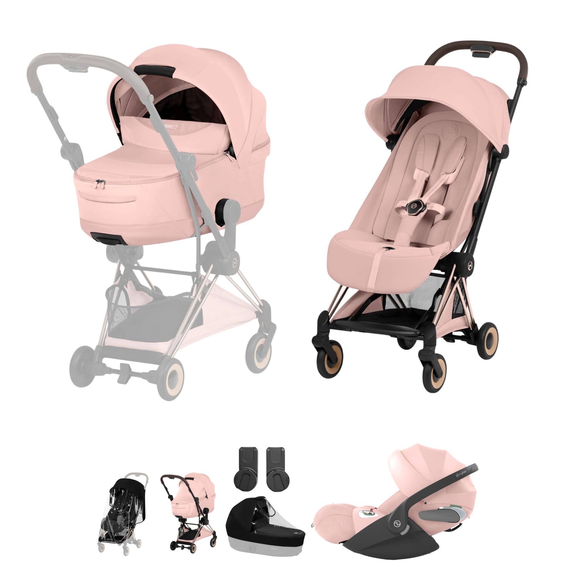 Cybex Coya Ultimate Bundle - Style Collection in Peach Pink Travel Systems 21991-RG-PEA-PNK-1 4063846561094