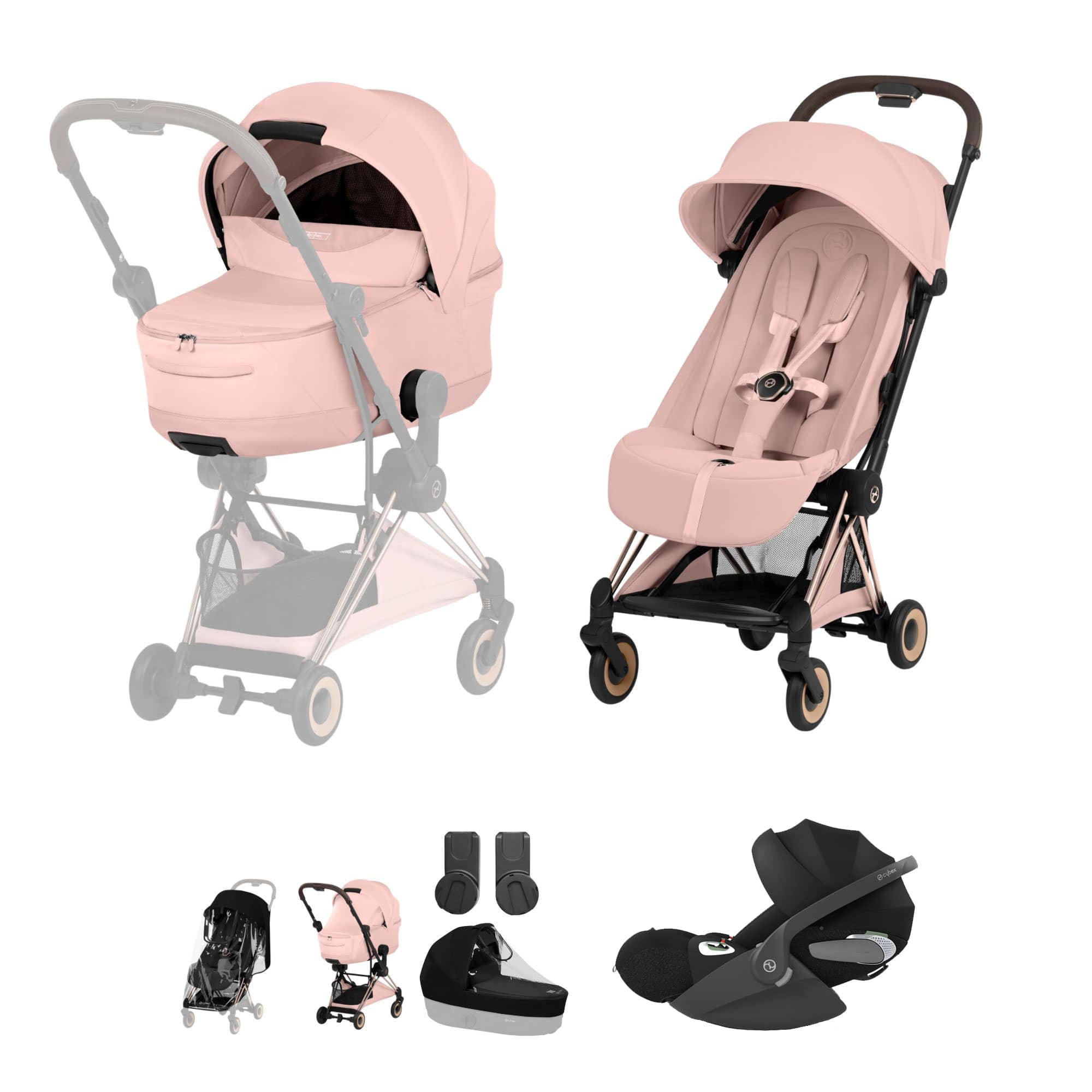 Cybex Coya Ultimate Bundle - Style Collection in Peach Pink Travel Systems 21991-RG-PEA-PNK 4063846561094