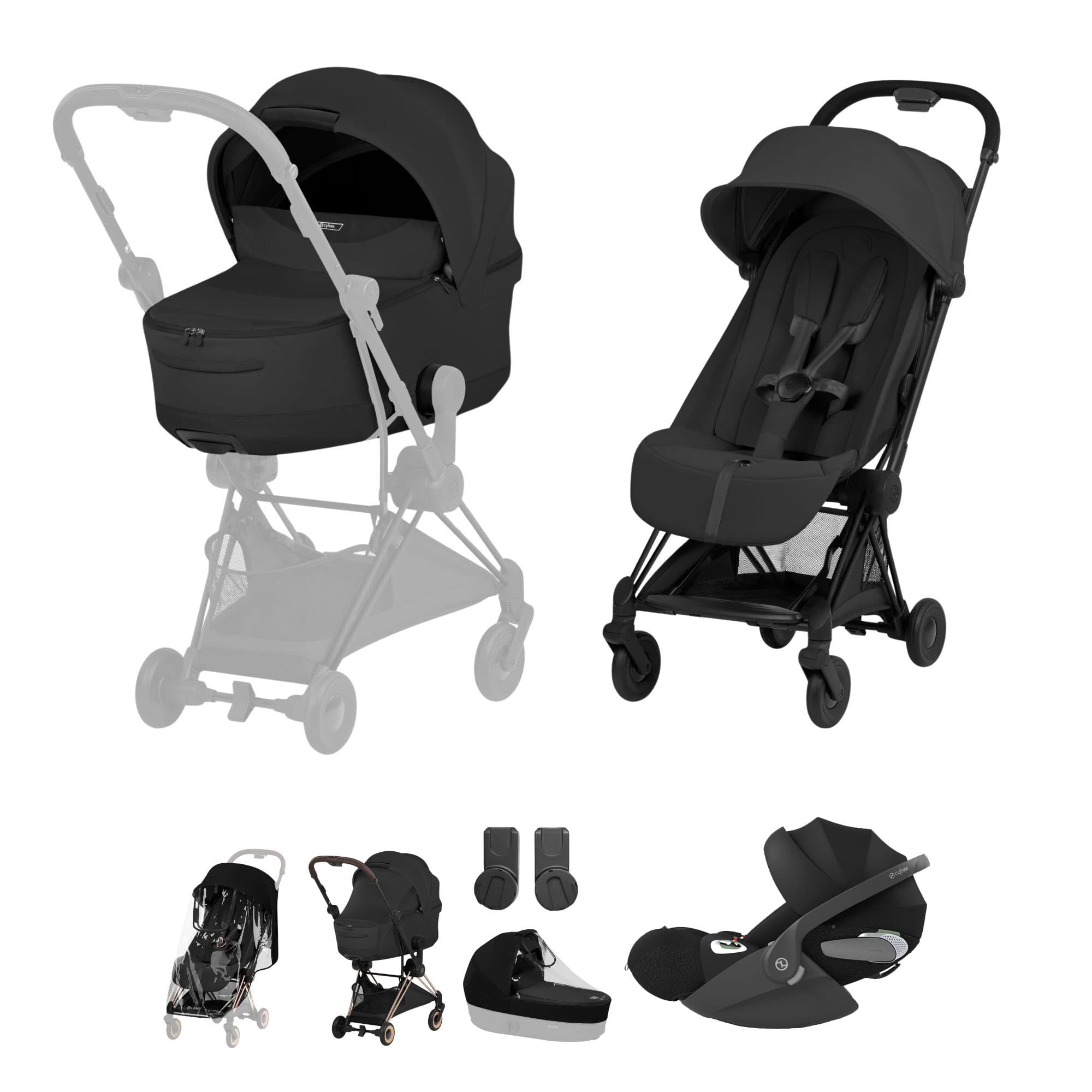 Cybex Coya Ultimate Bundle - Style Collection in Sepia Black Travel Systems 21991-MB-BLK 4063846561230