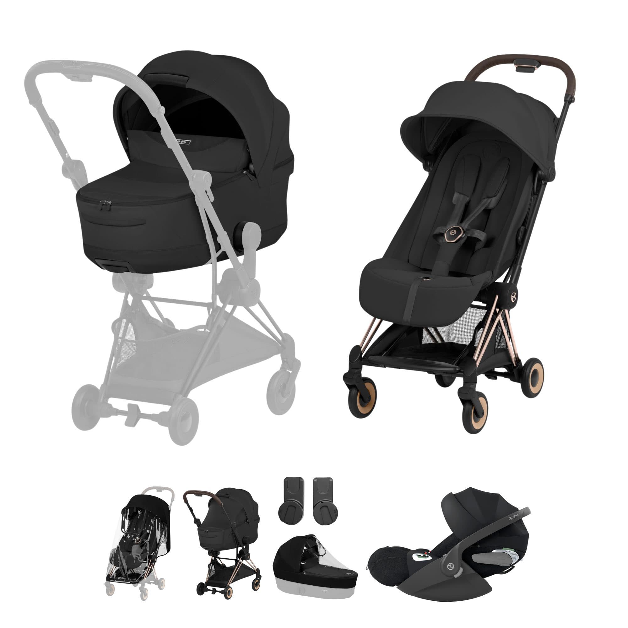 Cybex Coya Ultimate Bundle - Style Collection in Sepia Black Travel Systems 21991-RG-BLK-1 4063846560882