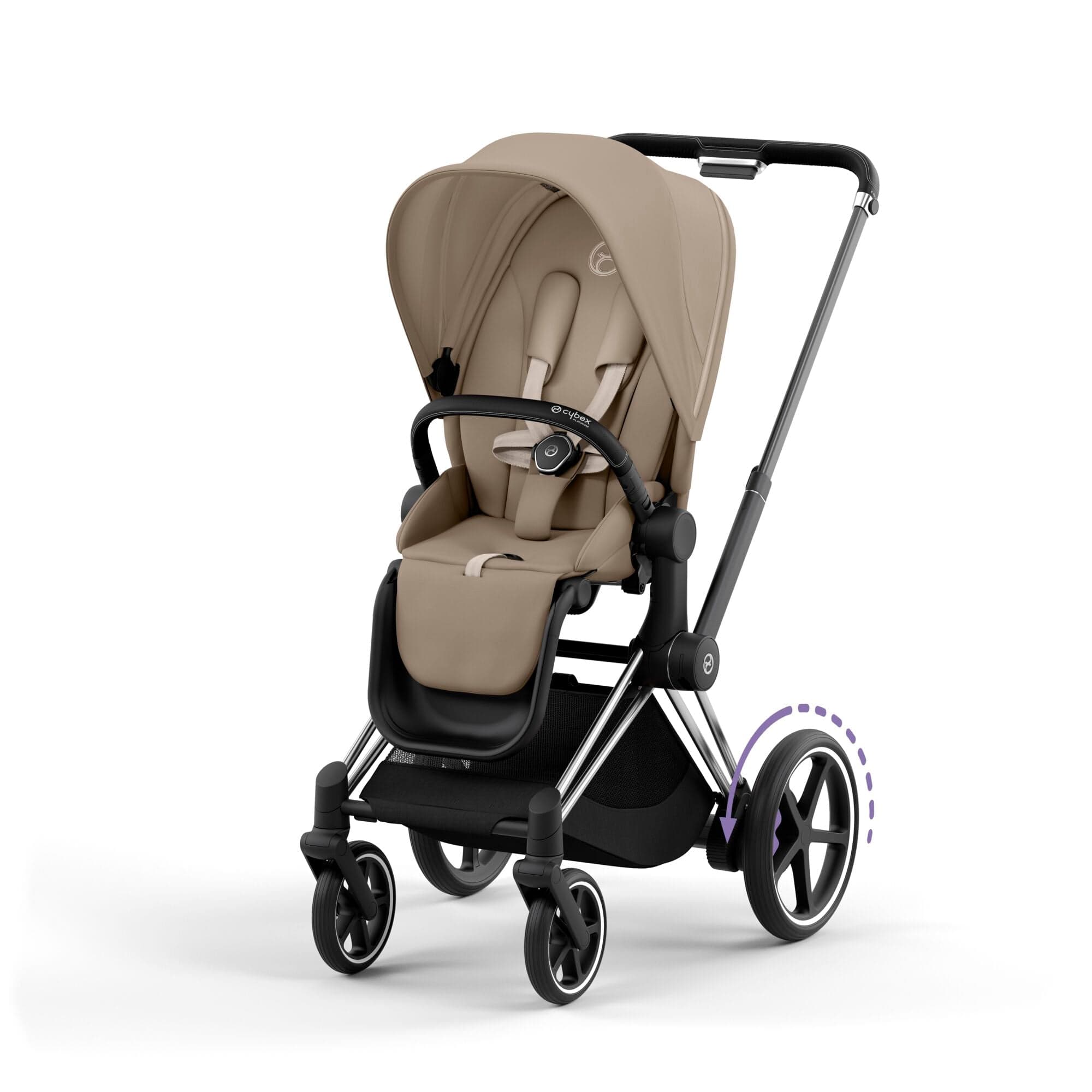 Cybex e-Priam Travel System With Cloud T in Cozy Beige Travel Systems