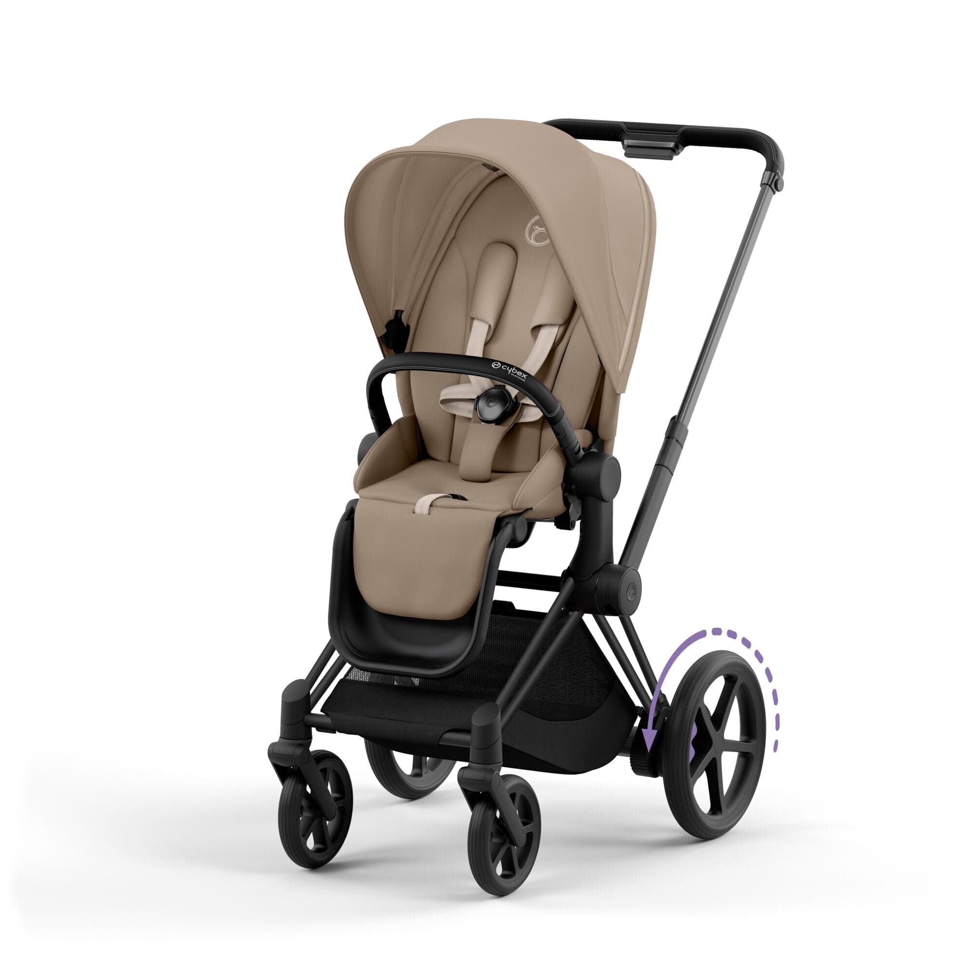 Cybex e-Priam Travel System With Cloud T in Cozy Beige Travel Systems