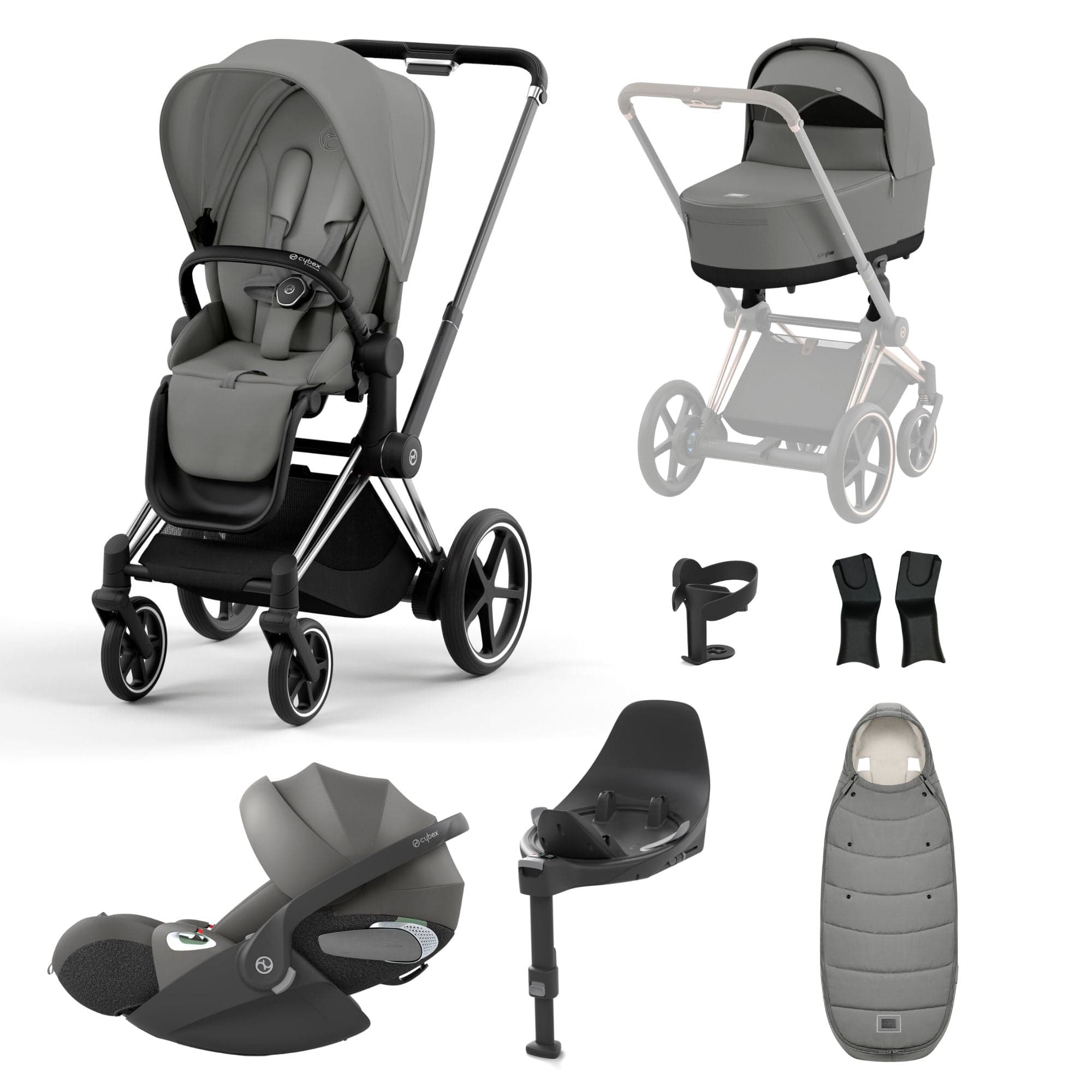 Cybex e-Priam Travel System With Cloud T in Mirage Grey Travel Systems 19716-EP-CTP-CHR-MIR-GRY-a 4063846415458