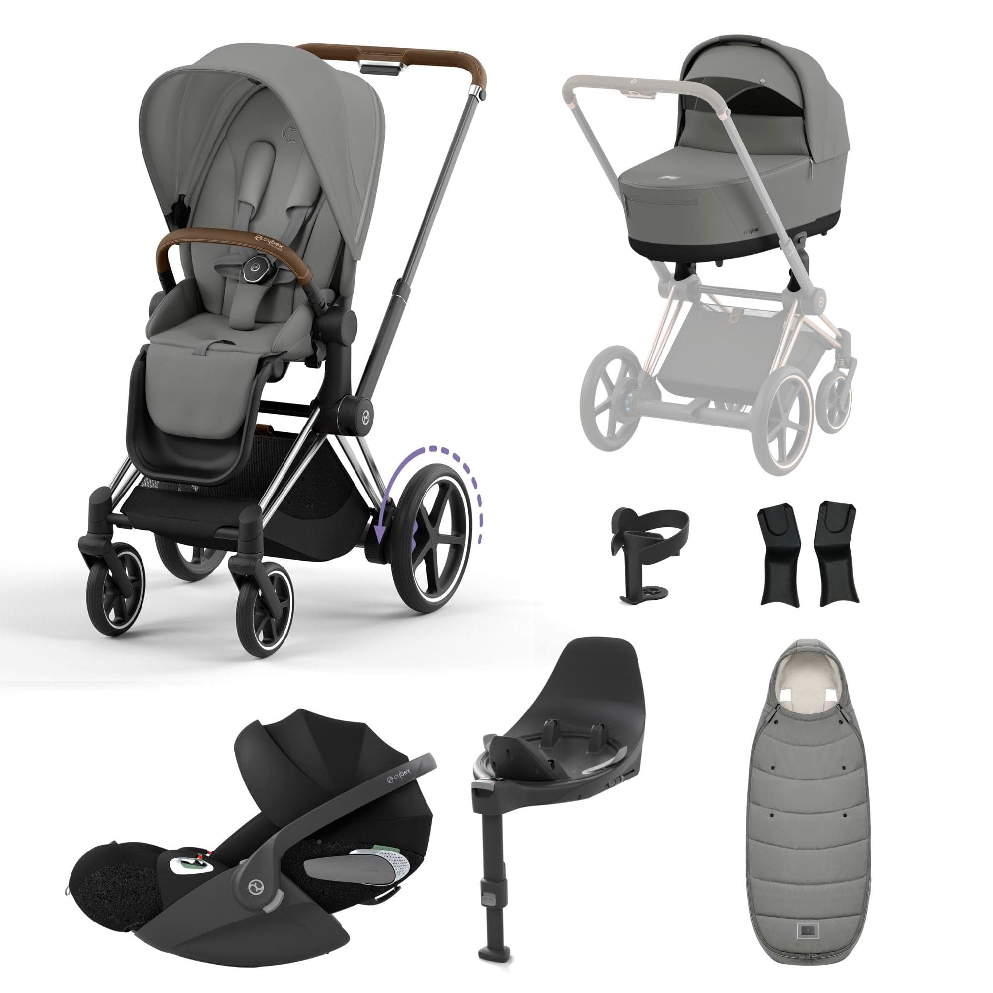 Cybex e-Priam Travel System With Cloud T in Mirage Grey Travel Systems 19749-EP-CHB-CLT-MIR-GRY-a 4063846415458