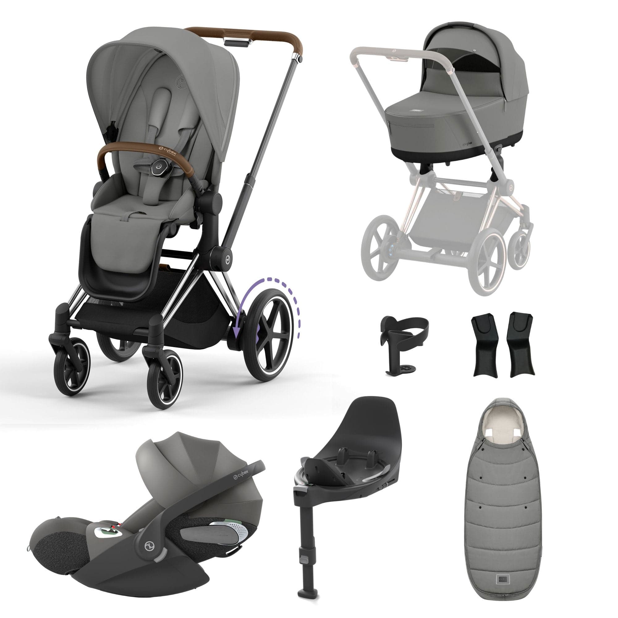 Cybex e-Priam Travel System With Cloud T in Mirage Grey Travel Systems 19754-EP-CTP-CHB-MIR-GRY-a 4063846415458