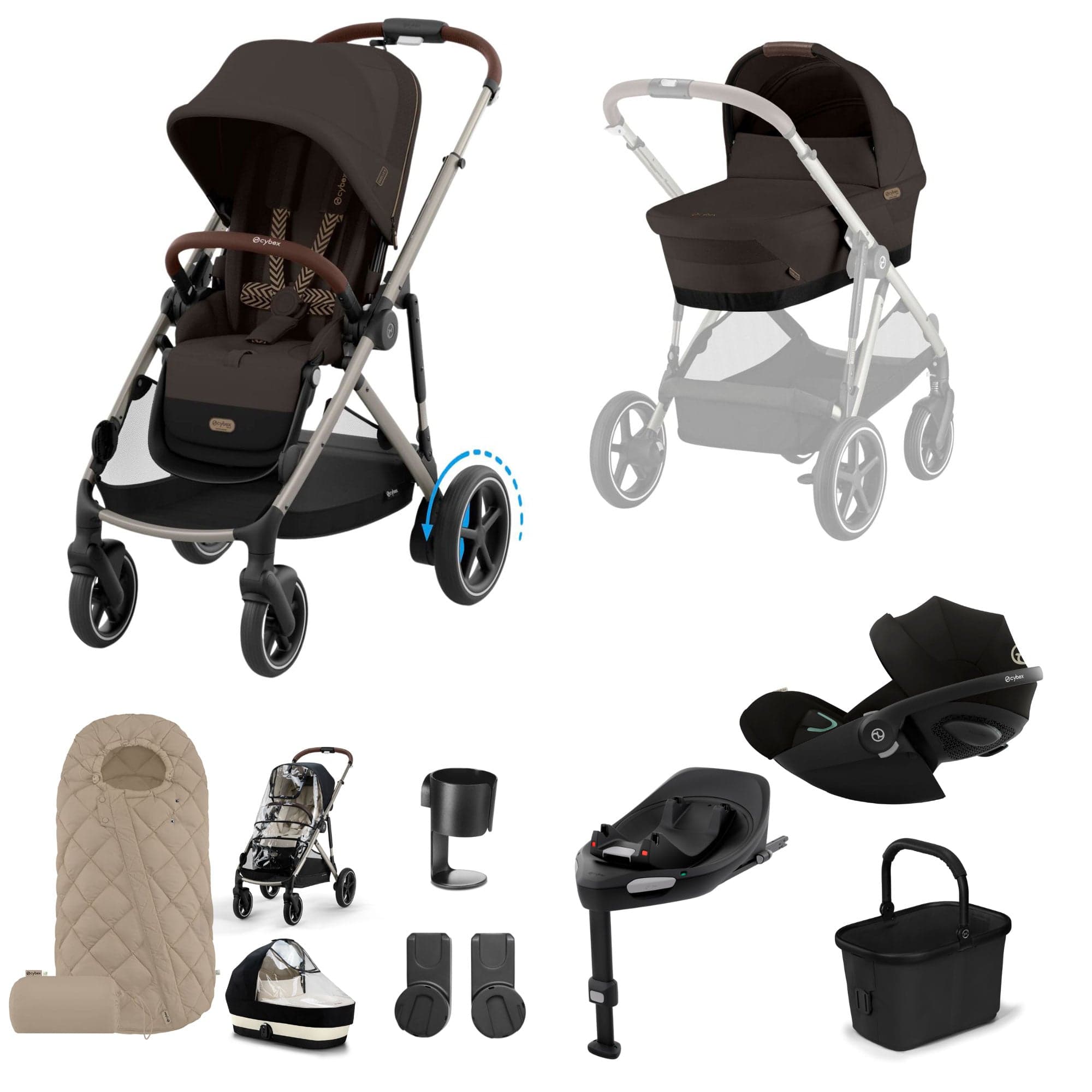 Cybex eGazelle S Luxury Bundle in Chocolate Brown Travel Systems 19551-eGAZ-LUX-G-CHB-4