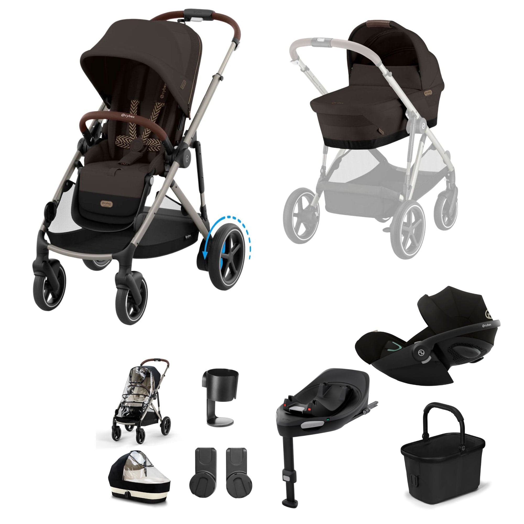 Cybex eGazelle S Luxury Bundle in Chocolate Brown Travel Systems 19551-eGAZ-LUX-G-CHB-5