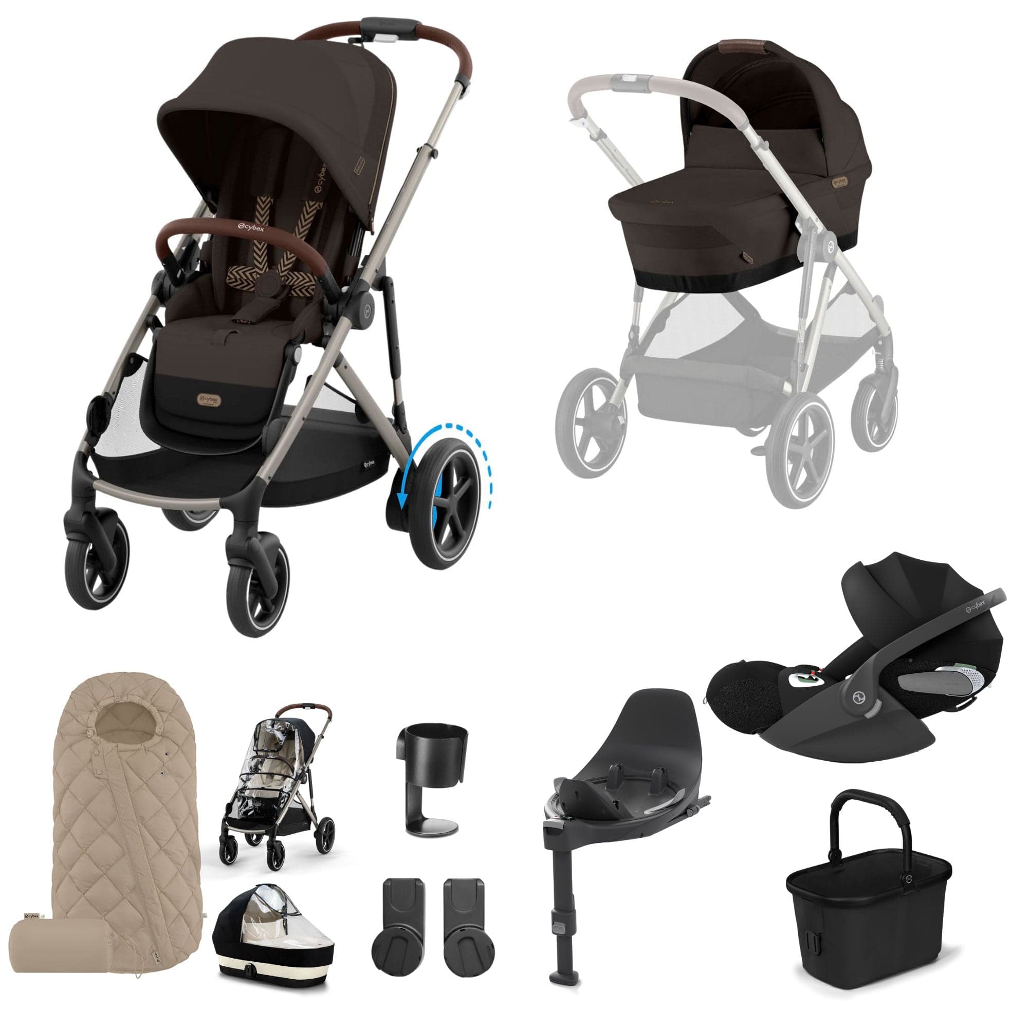 Cybex eGazelle S Luxury Bundle in Chocolate Brown Travel Systems 19556-eGAZ-LUX-T-CHB-4
