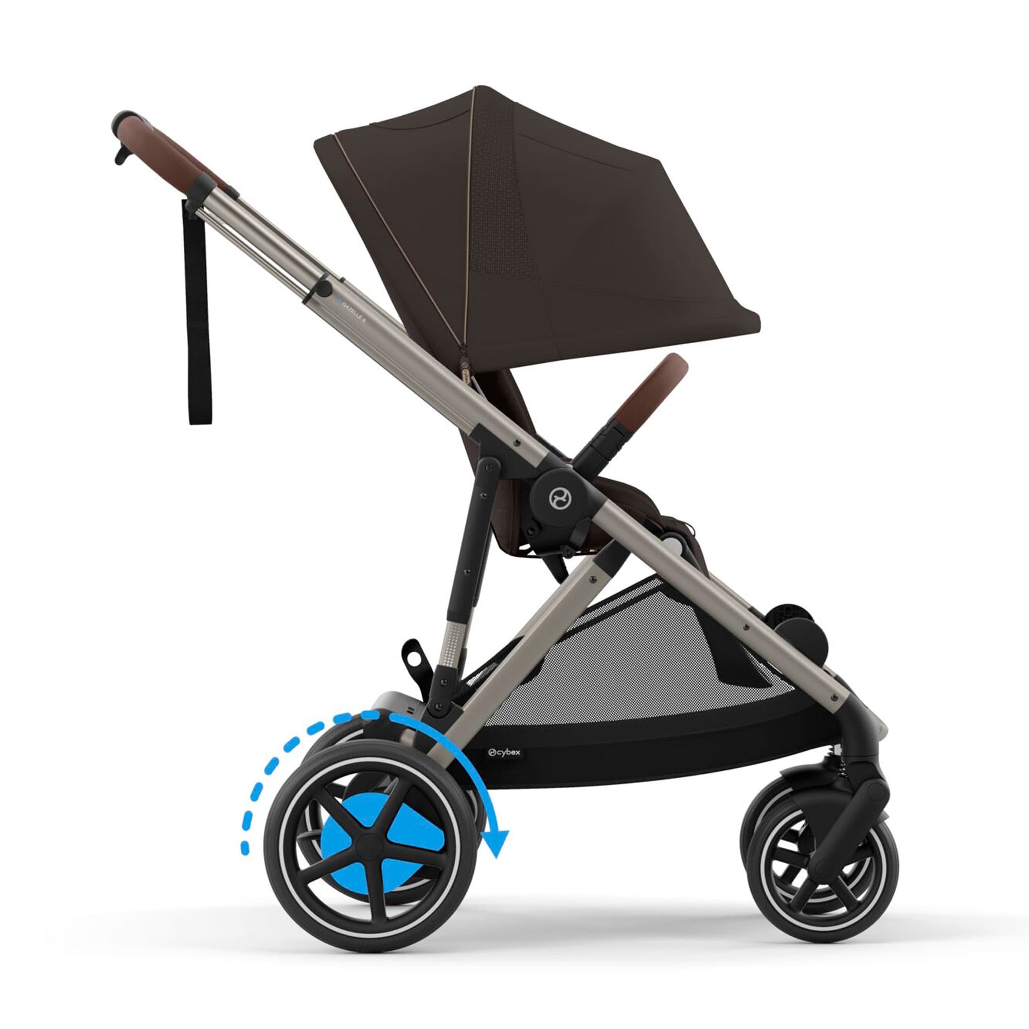 Cybex eGazelle S Twin Comfort Pushchair Bundle in Chocolate Brown Travel Systems
