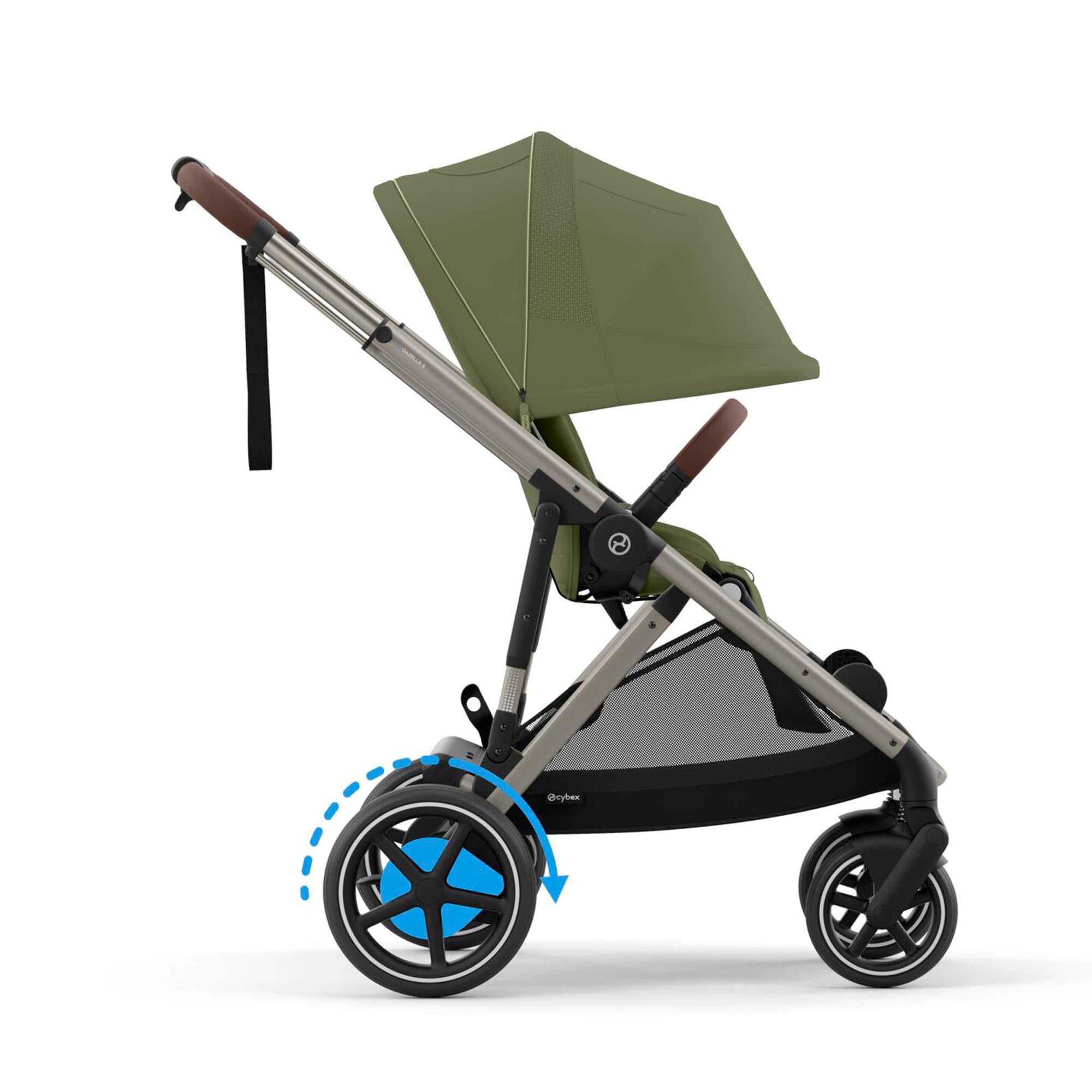 Cybex eGazelle S Twin Comfort Pushchair Bundle in Moss Green Travel Systems