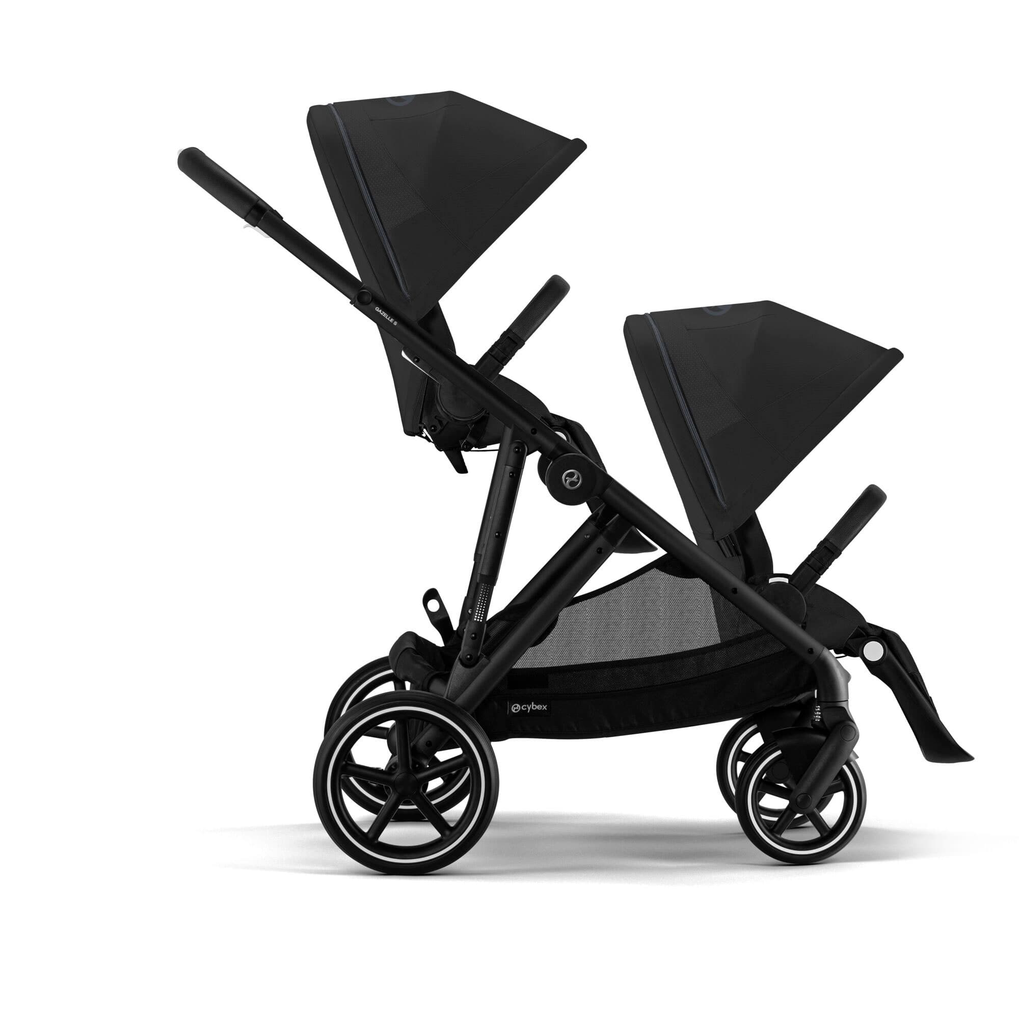 Cybex eGazelle S Twin Essential Pushchair Bundle in Moon Black Travel Systems