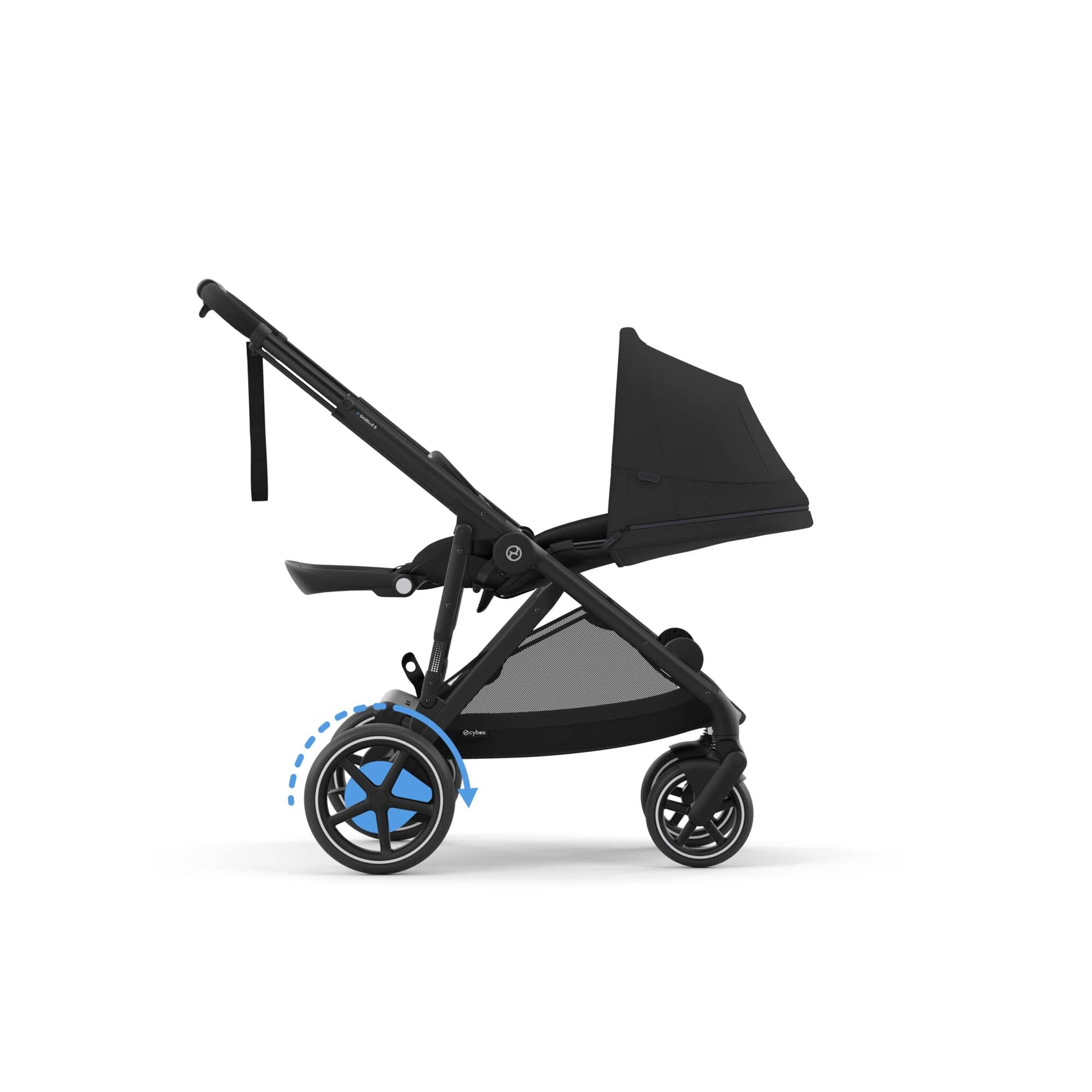 Cybex eGazelle S Twin Essential Pushchair Bundle in Moon Black Travel Systems