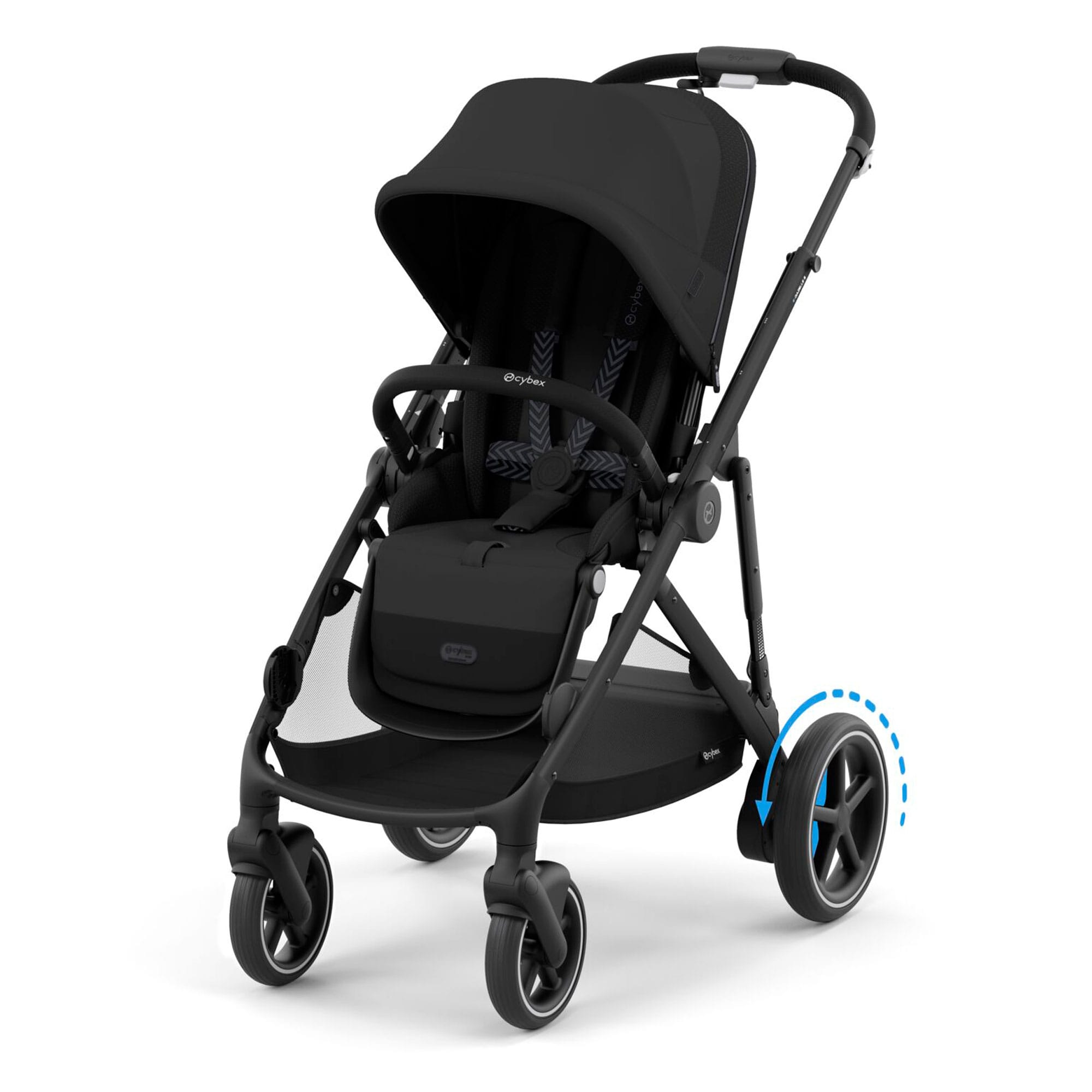 Cybex eGazelle S Twin Essential Pushchair Bundle in Moon Black Travel Systems