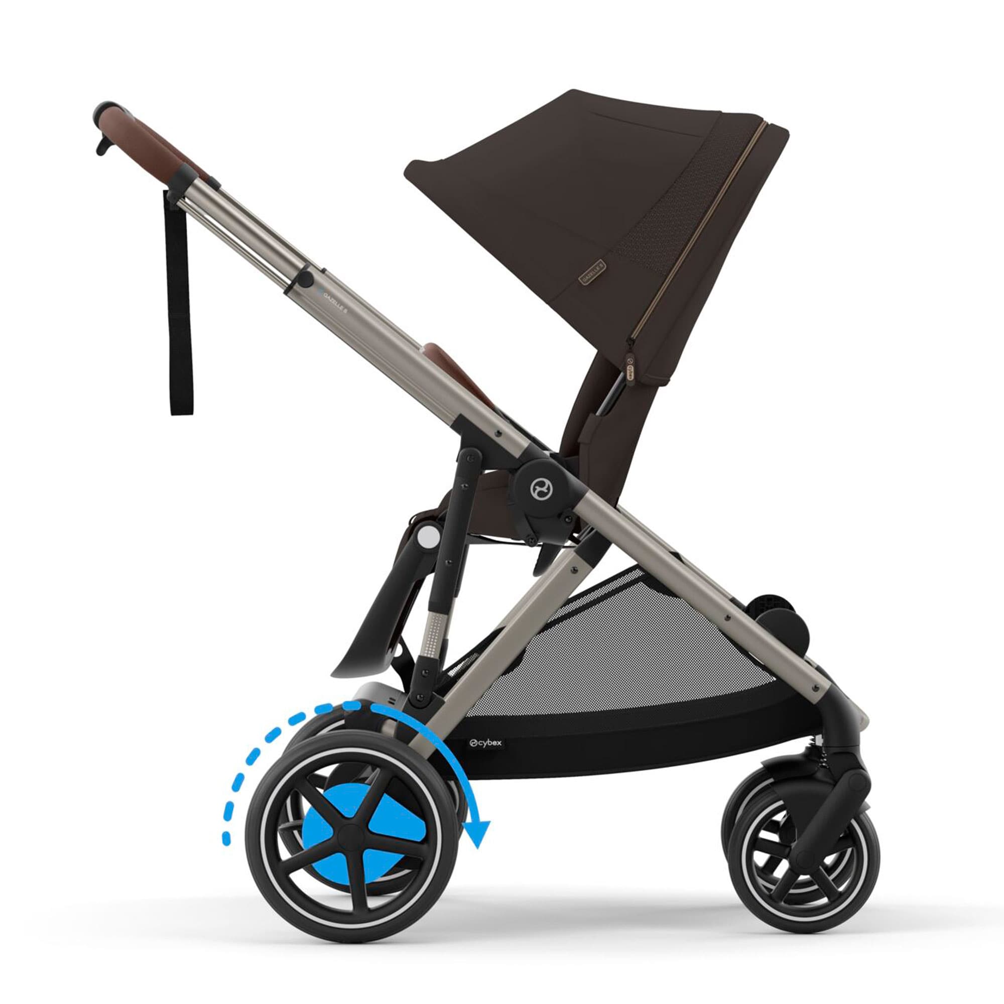 Cybex eGazelle S Twin Luxury Pushchair Bundle in Chocolate Brown Travel Systems