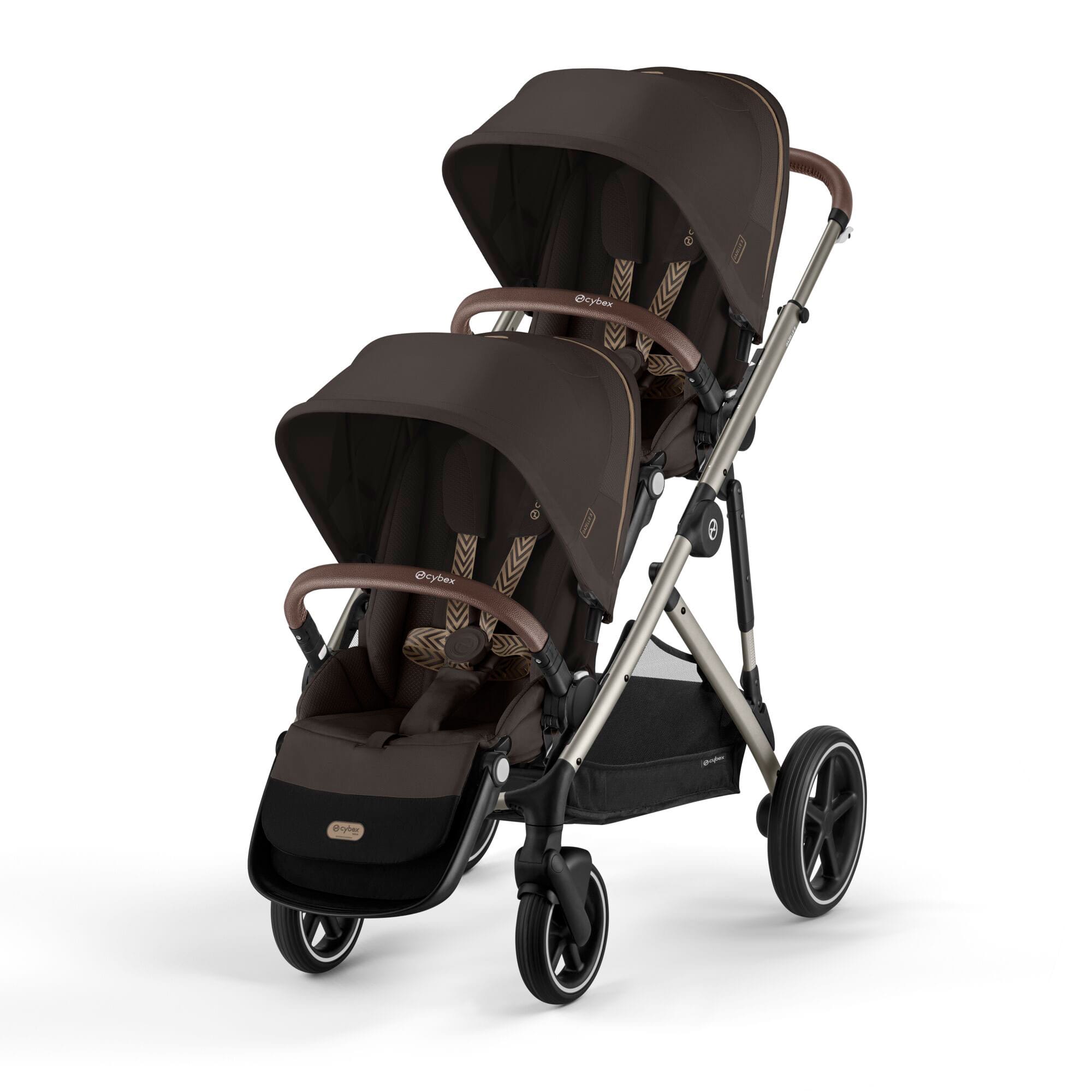 Cybex eGazelle S Twin Luxury Pushchair Bundle in Chocolate Brown Travel Systems