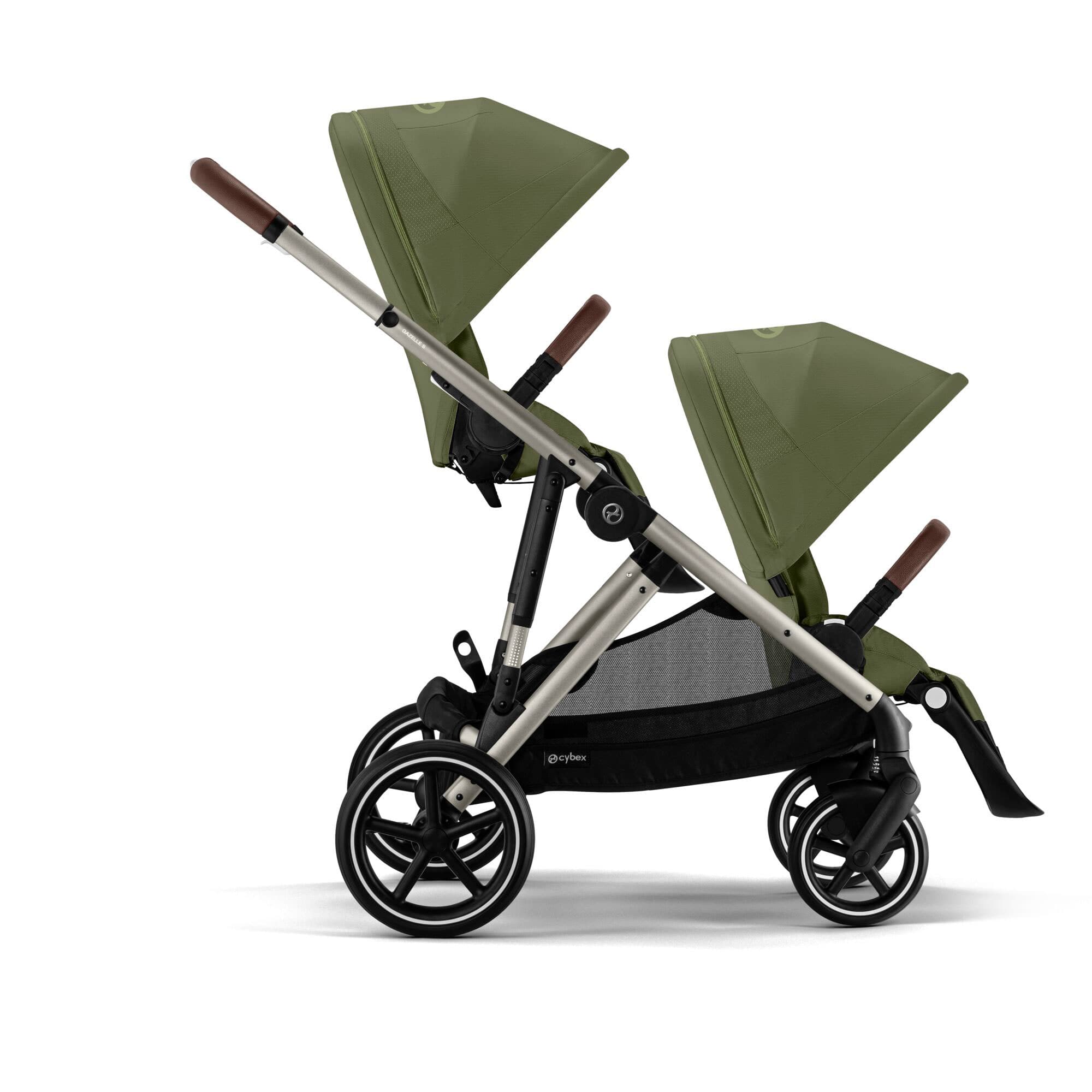 Cybex eGazelle S Twin Luxury Pushchair Bundle in Moss Green Travel Systems