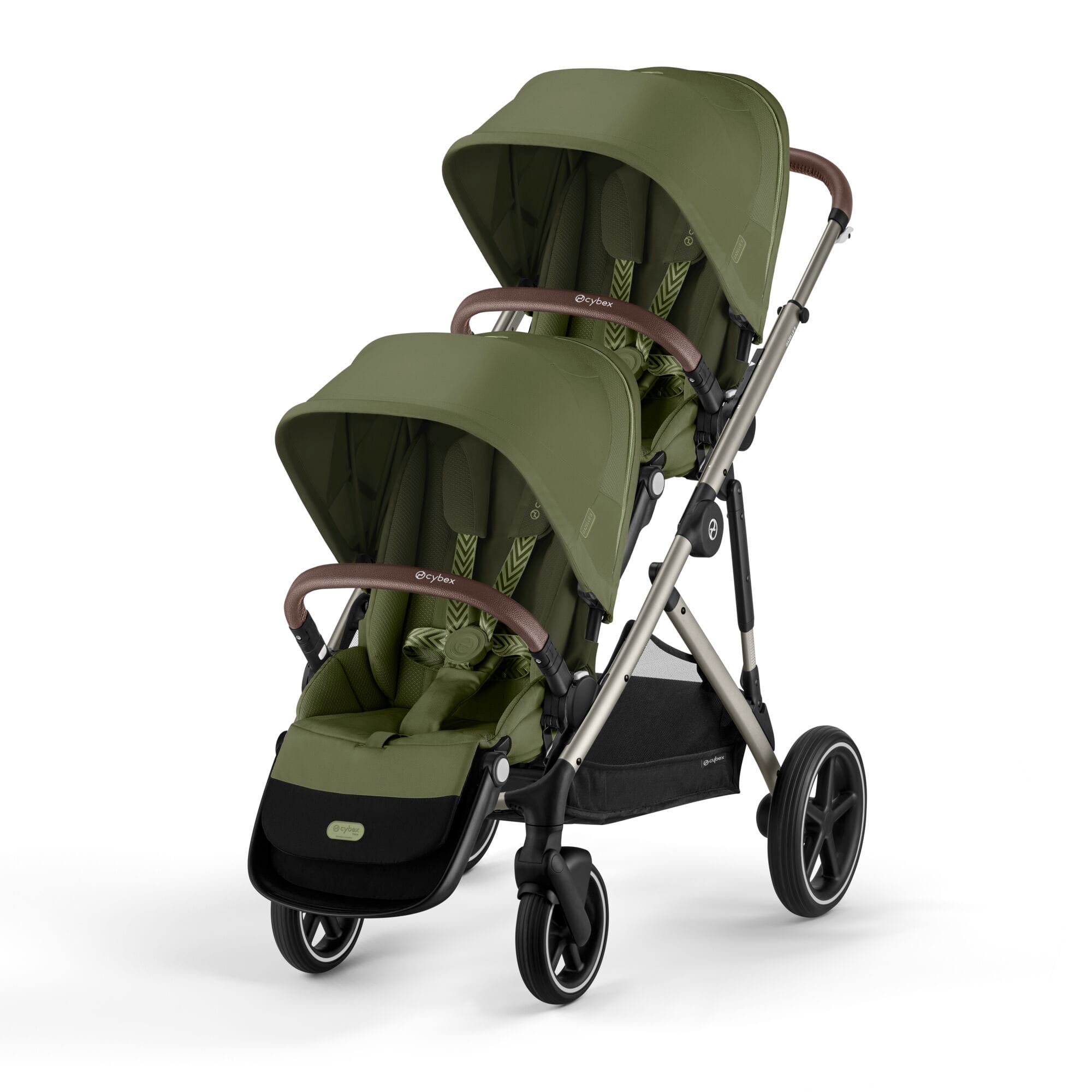 Cybex eGazelle S Twin Luxury Pushchair Bundle in Moss Green Travel Systems
