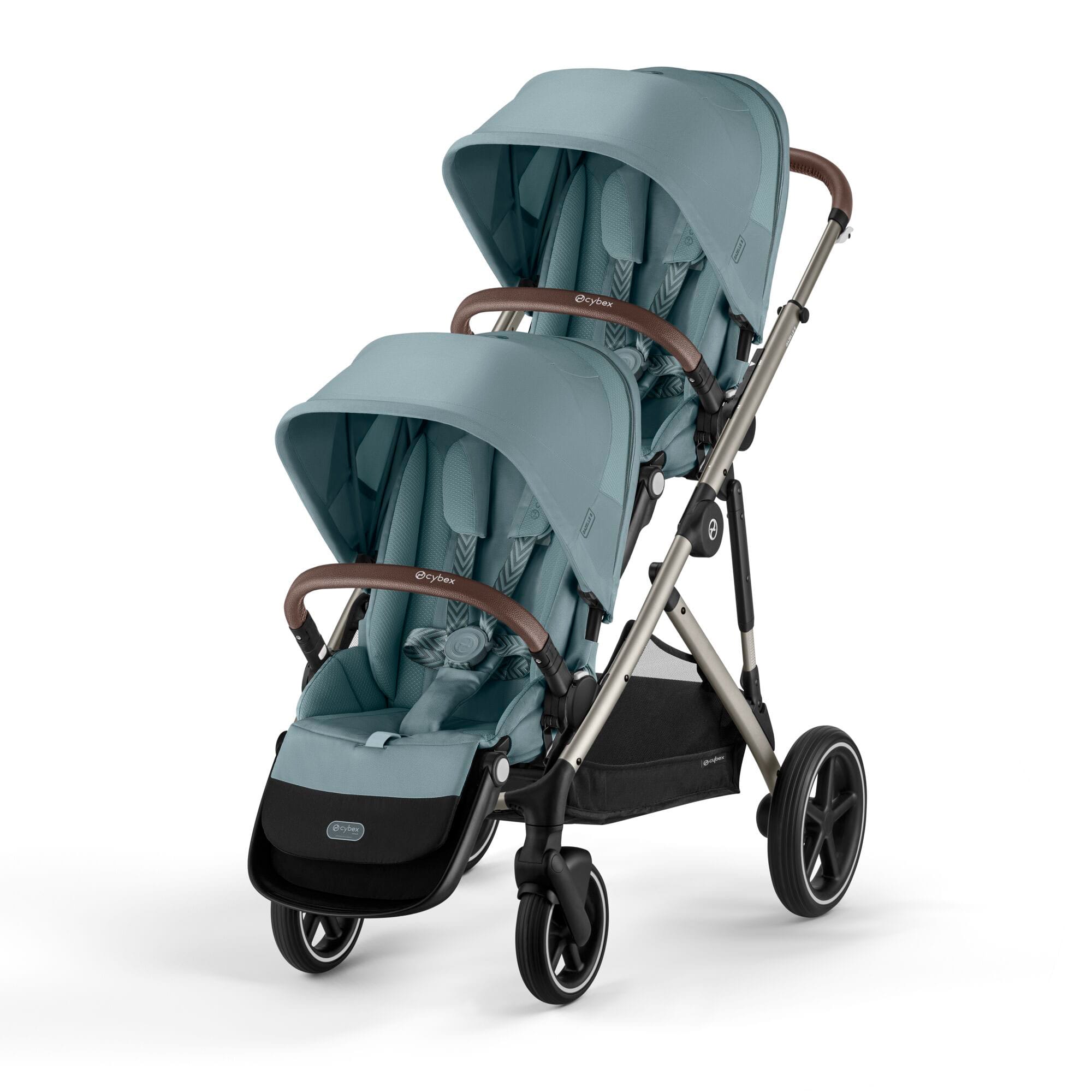 Cybex eGazelle S Twin Luxury Pushchair Bundle in Stormy Blue Travel Systems