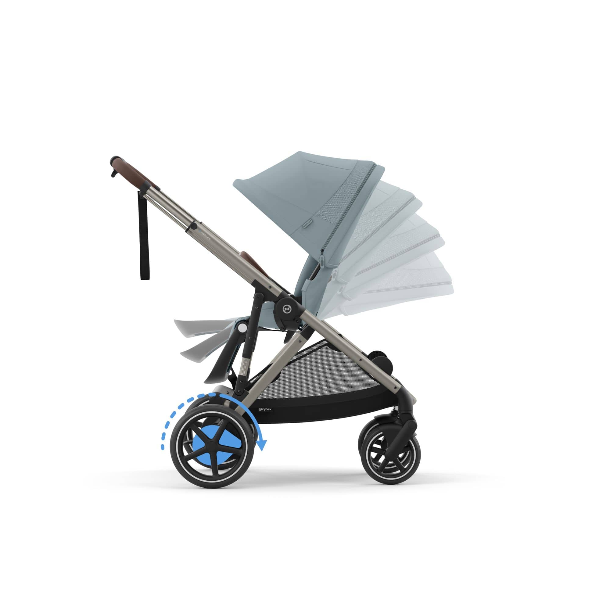 Cybex eGazelle S Twin Luxury Pushchair Bundle in Stormy Blue Travel Systems