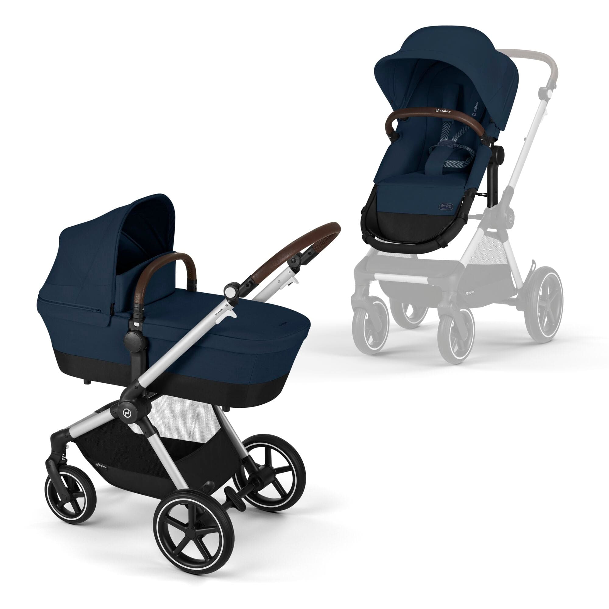 Cybex Eos Lux Luxury 9 Piece Bundle in Ocean Blue Travel Systems 14537-SLV-OCE-BLU 4063846368686