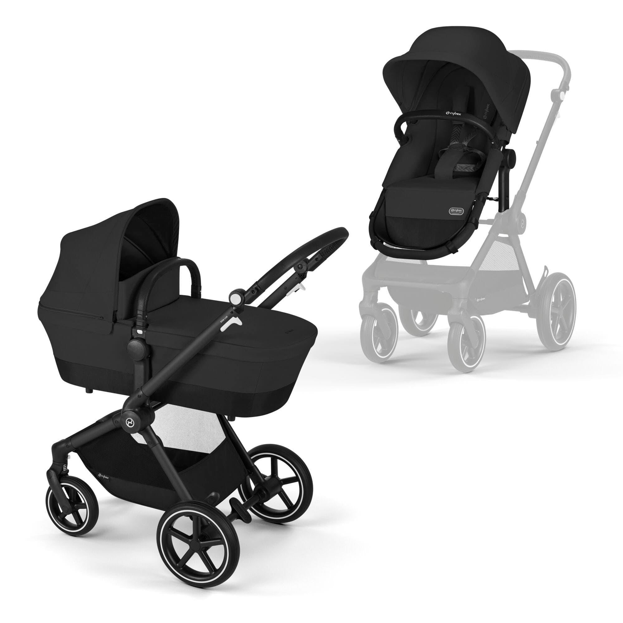 Cybex Eos Lux Stroller in Moon Black Travel Systems 522003827 4063846368112
