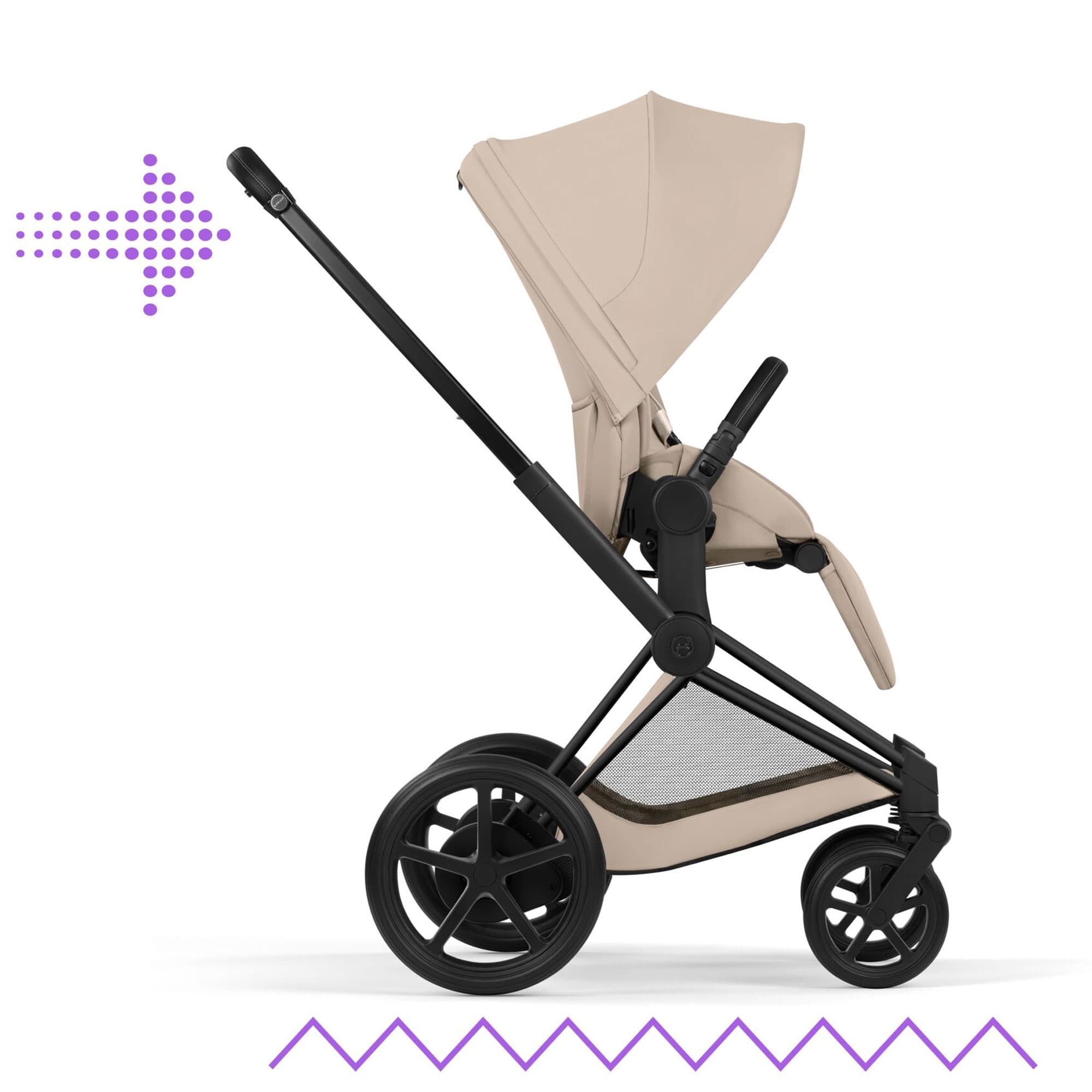 Cybex ePriam Ultimate Accessory Bundle - Comfort Collection in Cozy Beige Travel Systems