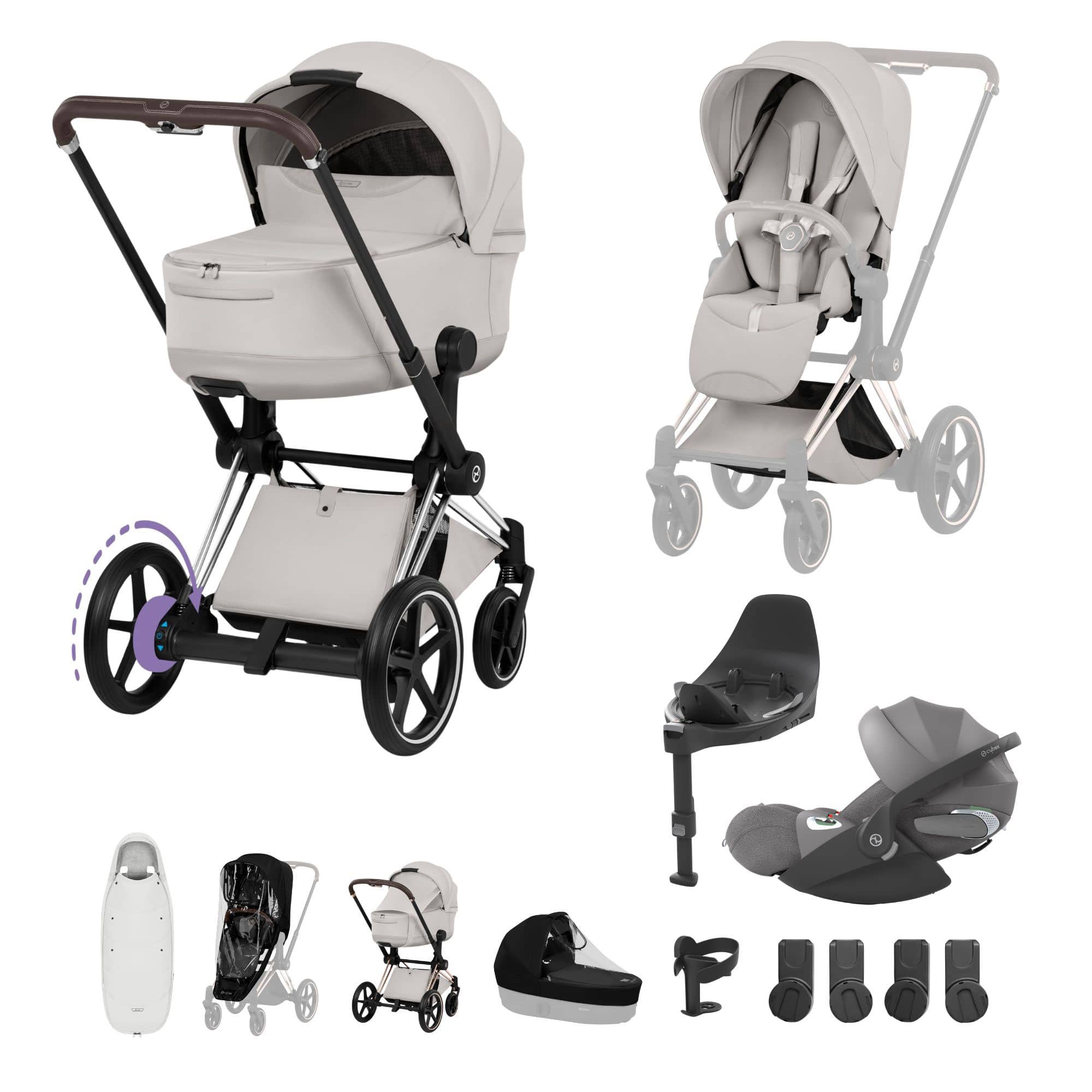 Cybex ePriam Ultimate Accessory  Bundle - Style Collection in City Grey Travel Systems 21921-CB-CIT-GRY-1 4063846550982