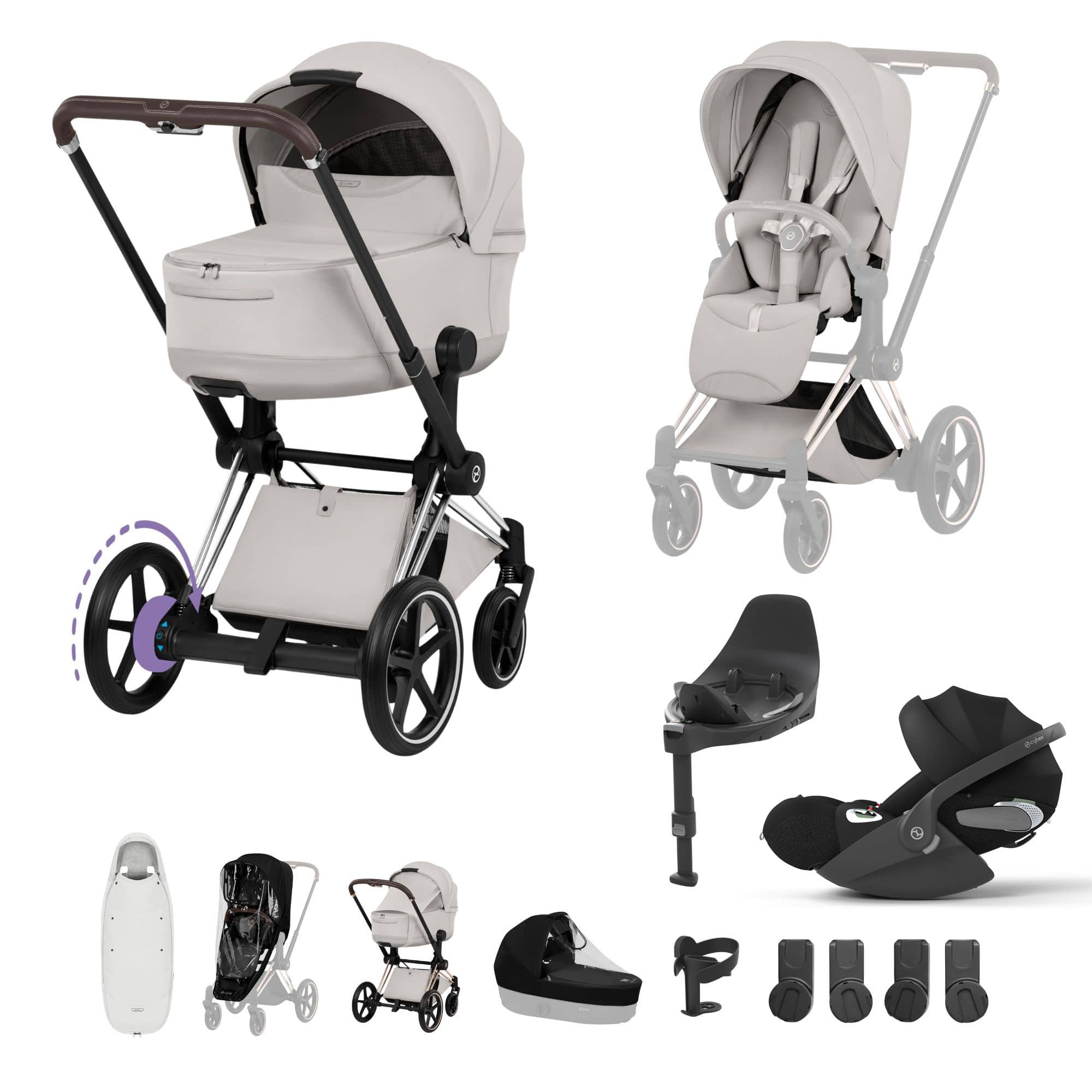 Cybex ePriam Ultimate Accessory  Bundle - Style Collection in City Grey Travel Systems 21921-CB-CIT-GRY 4063846550982