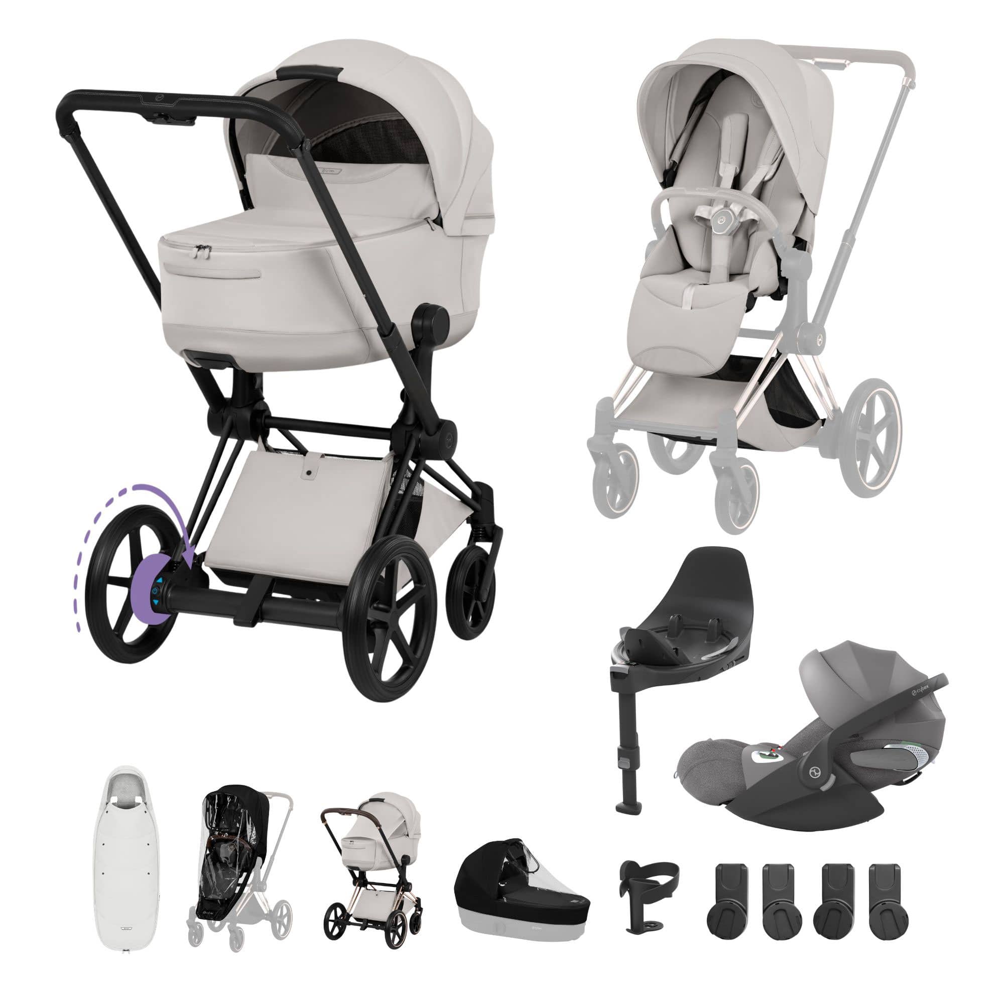 Cybex ePriam Ultimate Accessory  Bundle - Style Collection in City Grey Travel Systems 21921-MB-CIT-GRY-1 4063846550982