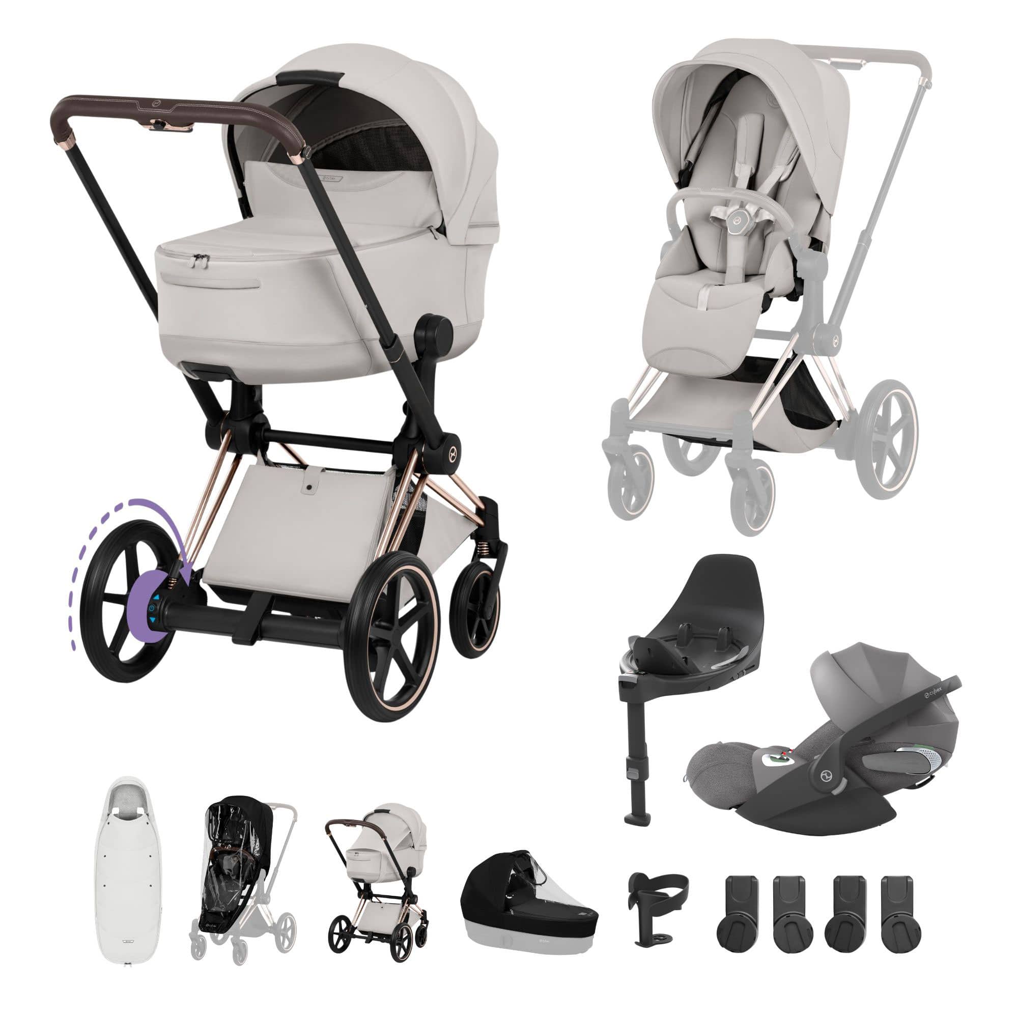Cybex ePriam Ultimate Accessory  Bundle - Style Collection in City Grey Travel Systems 21921-RG-CIT-GRY-1 4063846550982