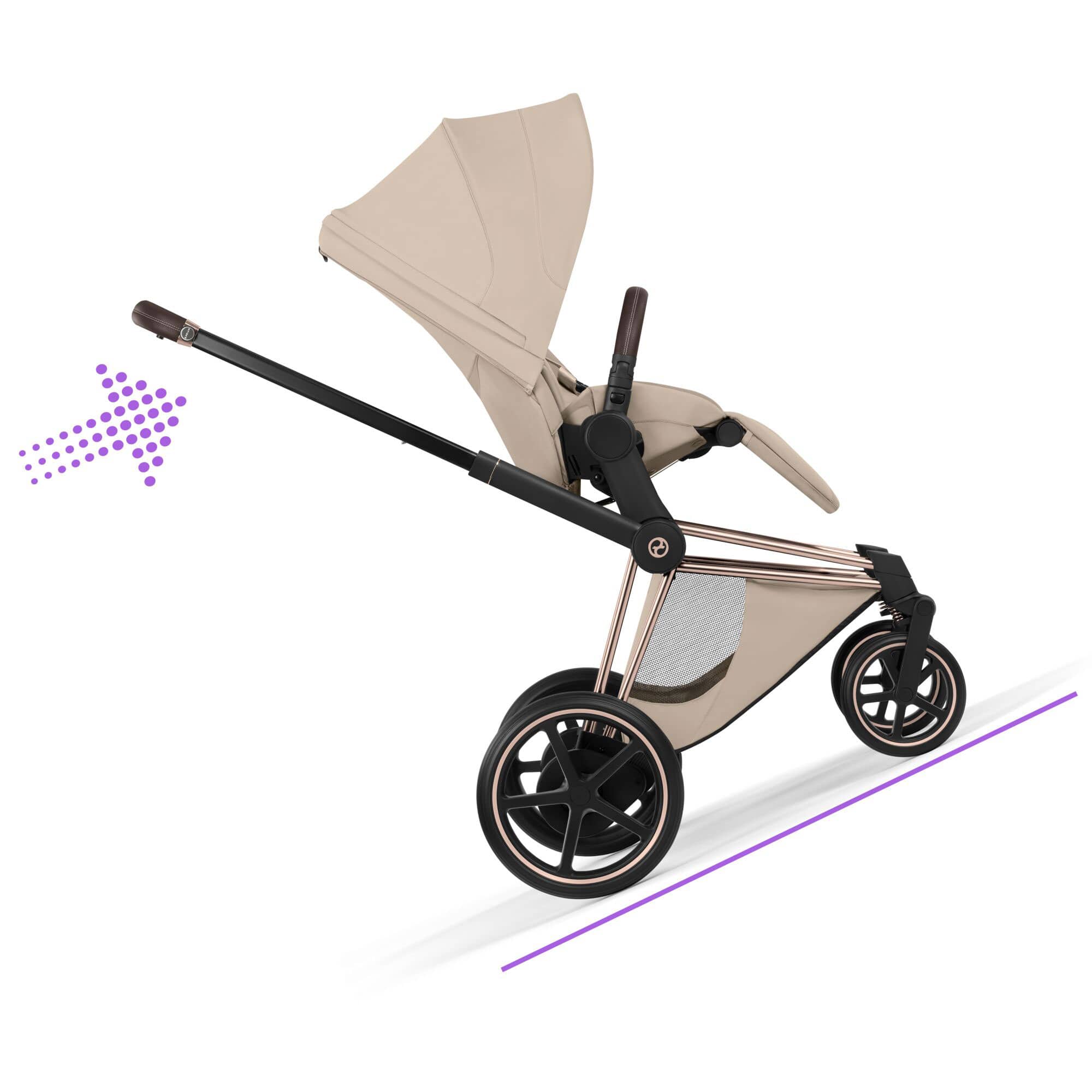 Cybex ePriam Ultimate Accessory  Bundle - Style Collection in Cozy Beige Travel Systems