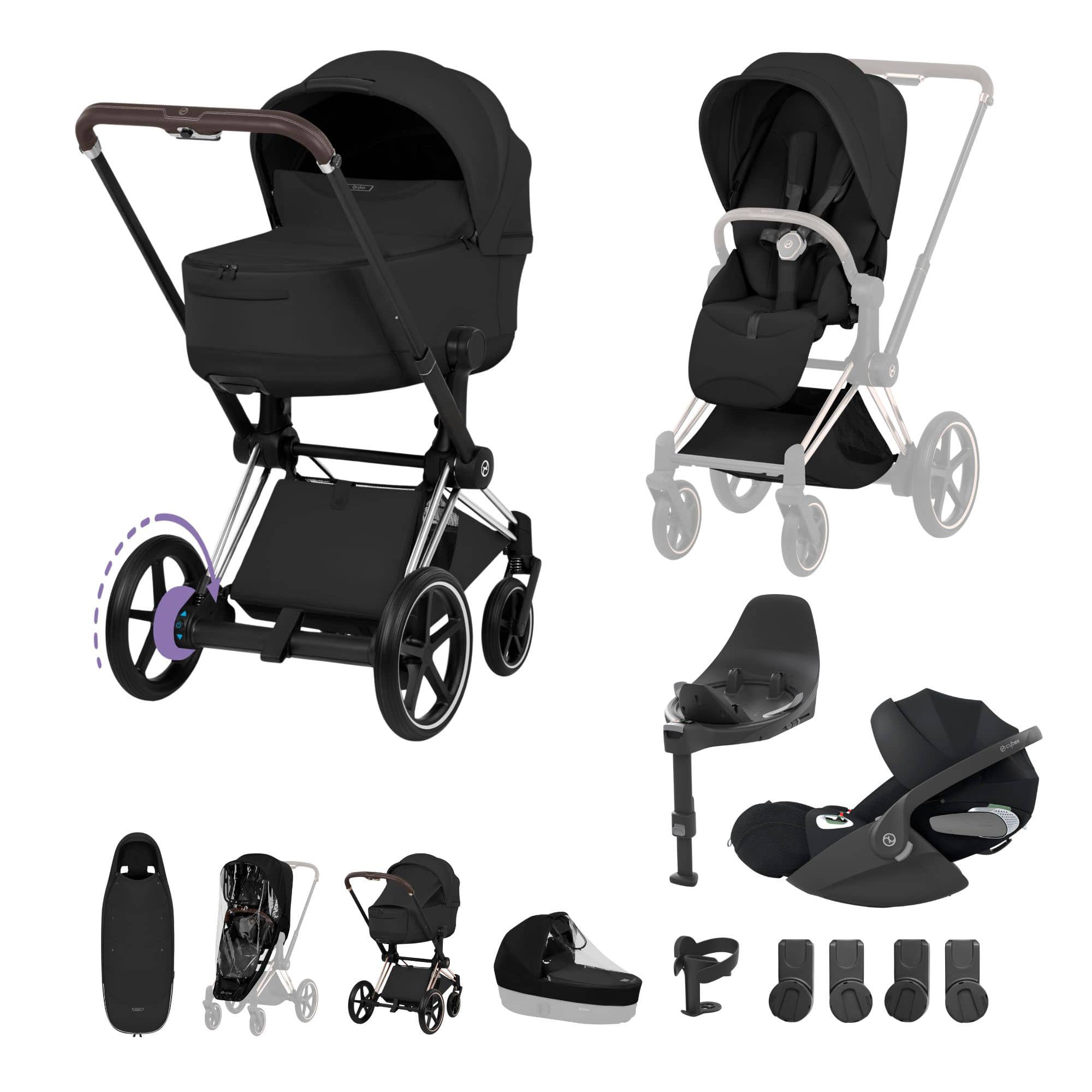 Cybex ePriam Ultimate Accessory  Bundle - Style Collection in Sepia Black Travel Systems 21921-CB-BLK-1 4063846550920