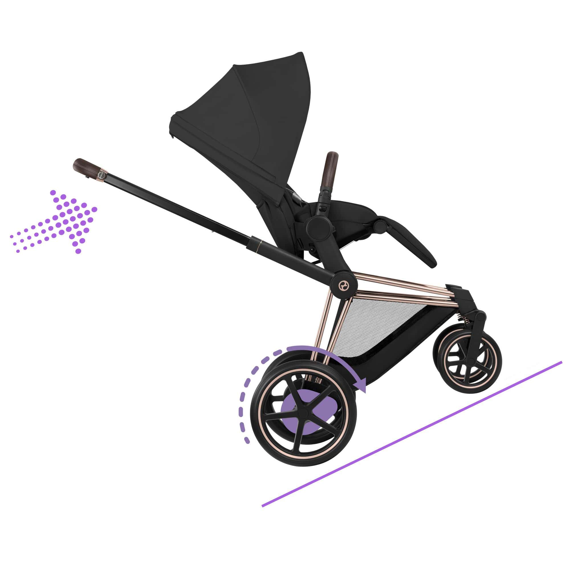 Cybex ePriam Ultimate Bundle - Comfort Collection in Sepia Black Travel Systems