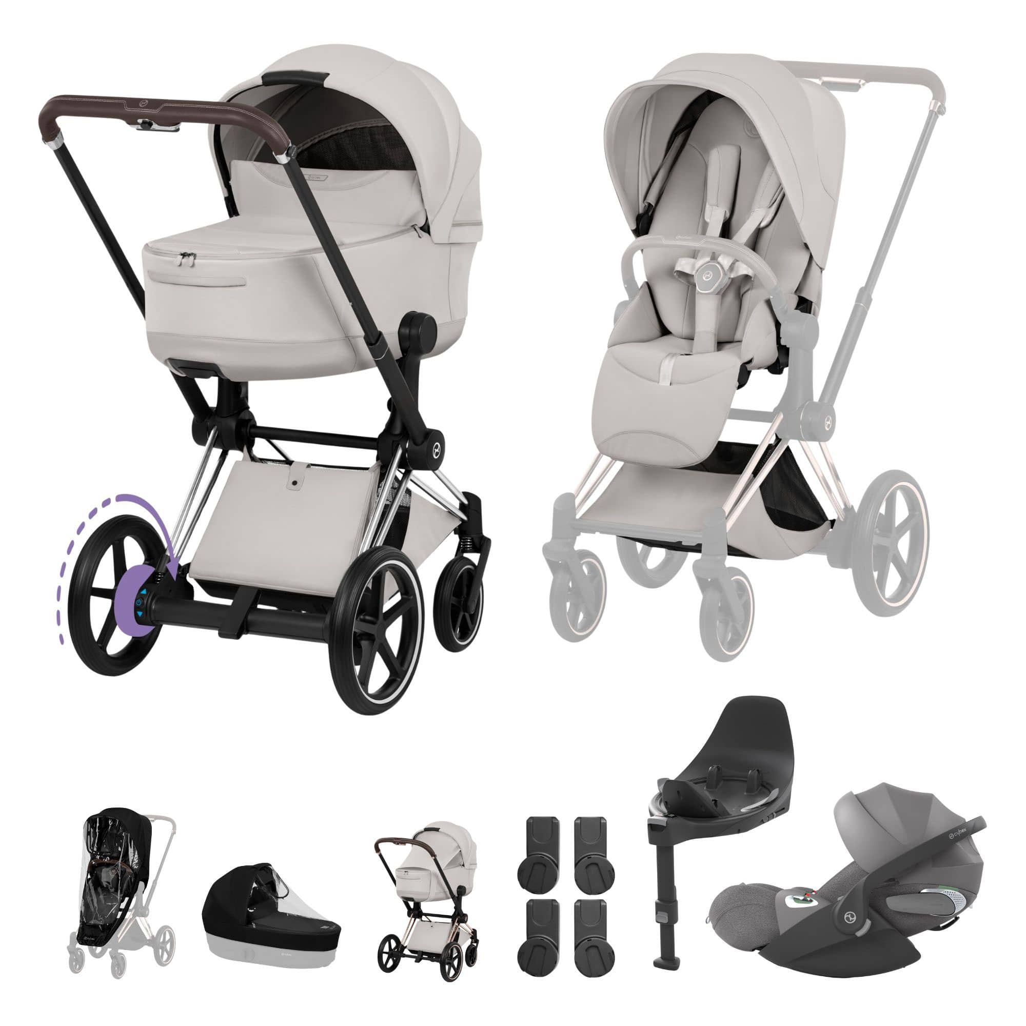 Cybex ePriam Ultimate  Bundle - Style Collection in City Grey Travel Systems 21894-CB-CIT-GRY-1 4063846550982