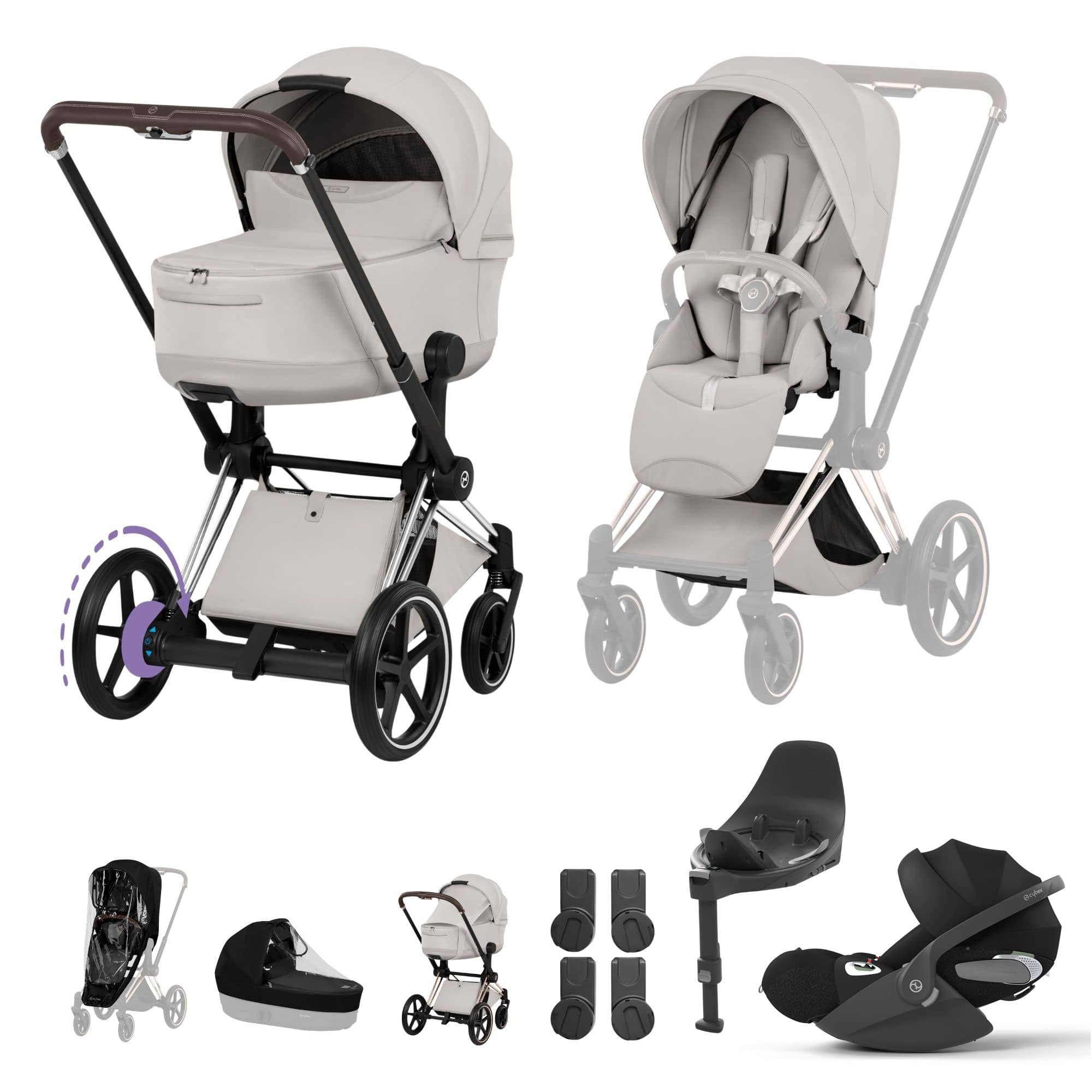 Cybex ePriam Ultimate  Bundle - Style Collection in City Grey Travel Systems 21894-CB-CIT-GRY 4063846550982