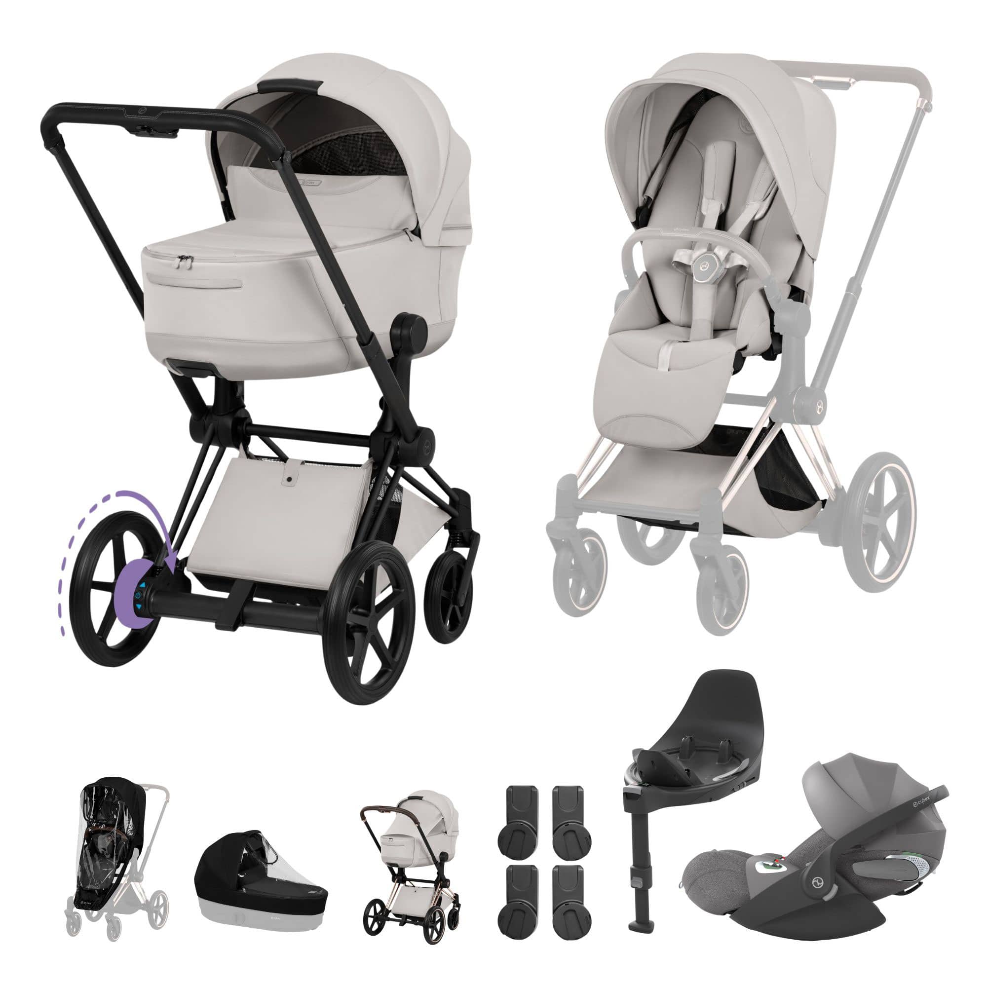 Cybex ePriam Ultimate  Bundle - Style Collection in City Grey Travel Systems 21894-MB-CIT-GRY-1 4063846550982