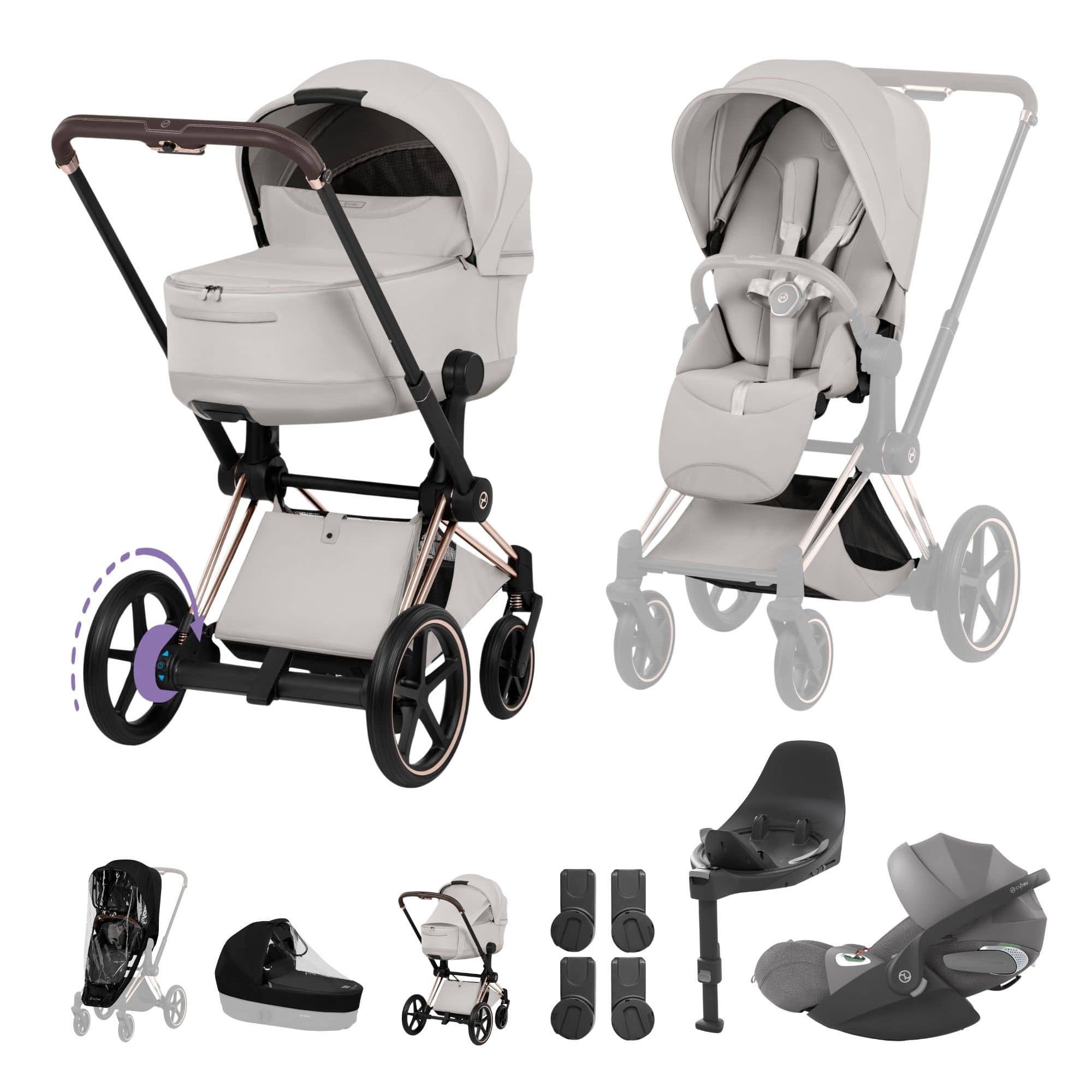 Cybex ePriam Ultimate  Bundle - Style Collection in City Grey Travel Systems 21894-RG-CIT-GRY-1 4063846550982