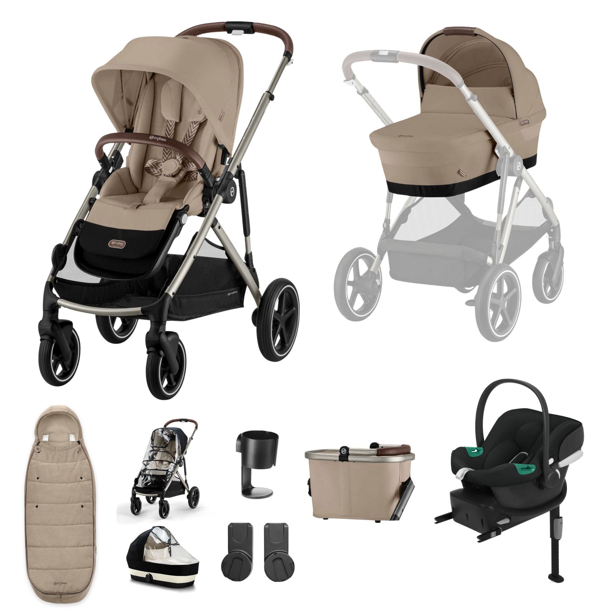 cybex gazelle taupe frame Cybex Gazelle S Comfort Bundle in Taupe/Almond Beige