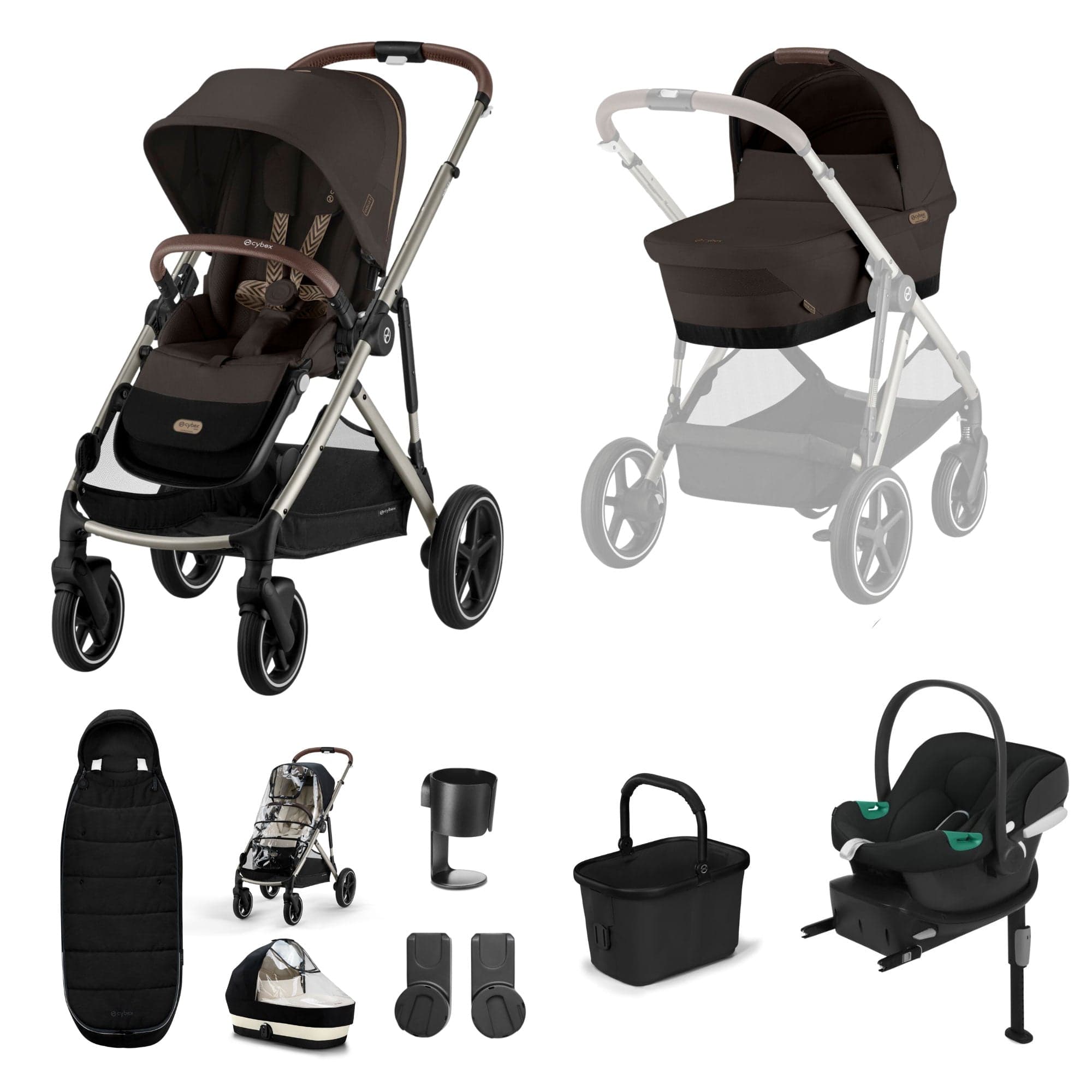 Cybex Gazelle S Comfort Bundle in Taupe/Chocolate Brown Travel Systems 19510-GAZ-COM-CHB-1
