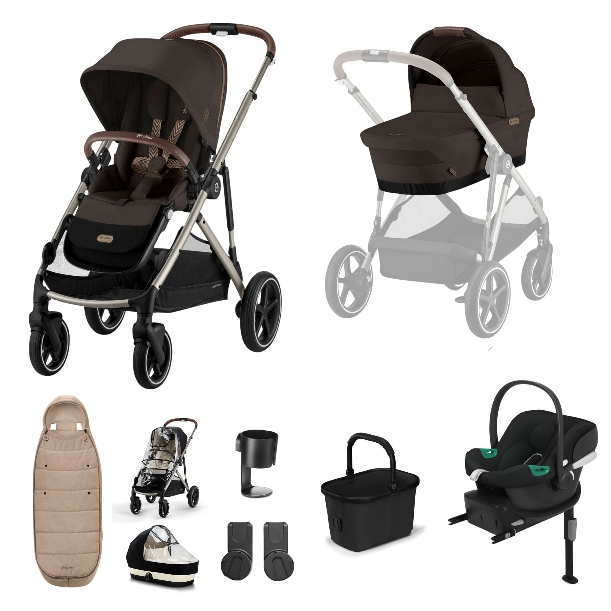 Cybex Gazelle S Comfort Bundle in Taupe/Chocolate Brown Travel Systems 19510-GAZ-COM-CHB-2