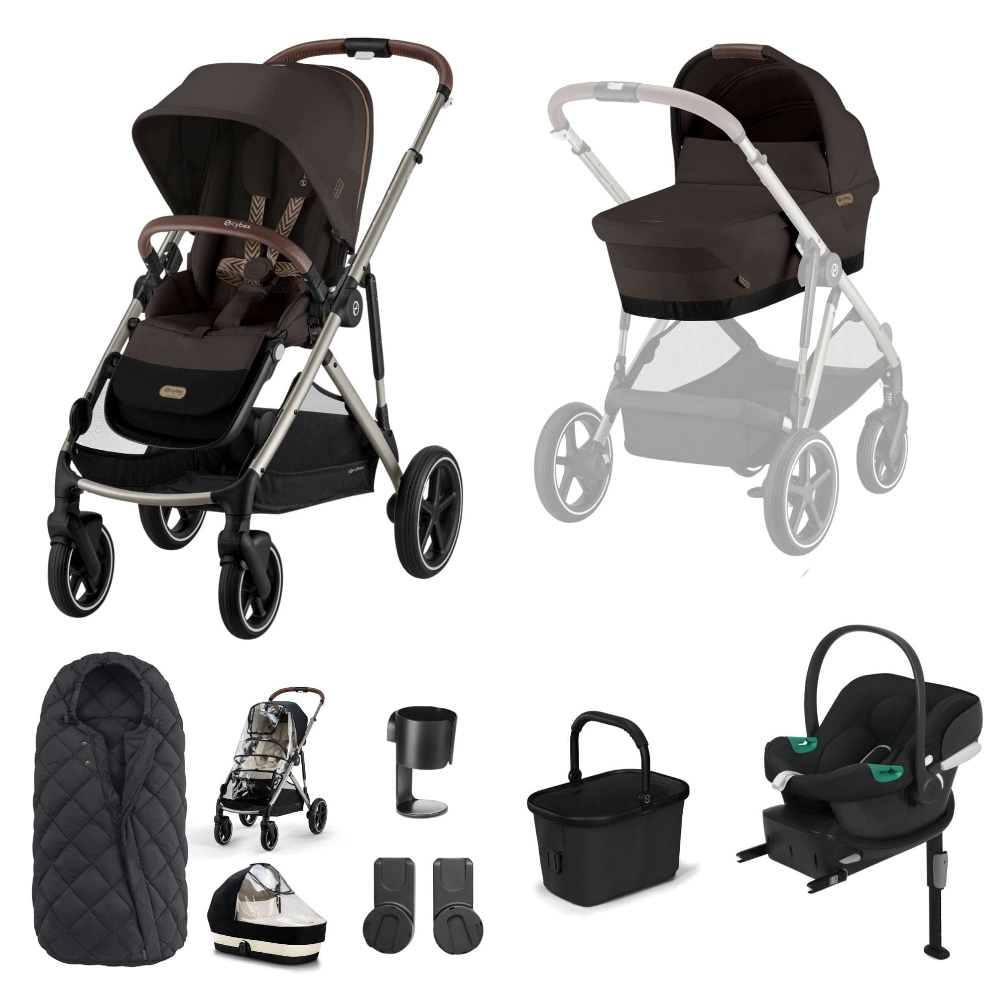 Cybex Gazelle S Comfort Bundle in Taupe/Chocolate Brown Travel Systems 19510-GAZ-COM-CHB-3