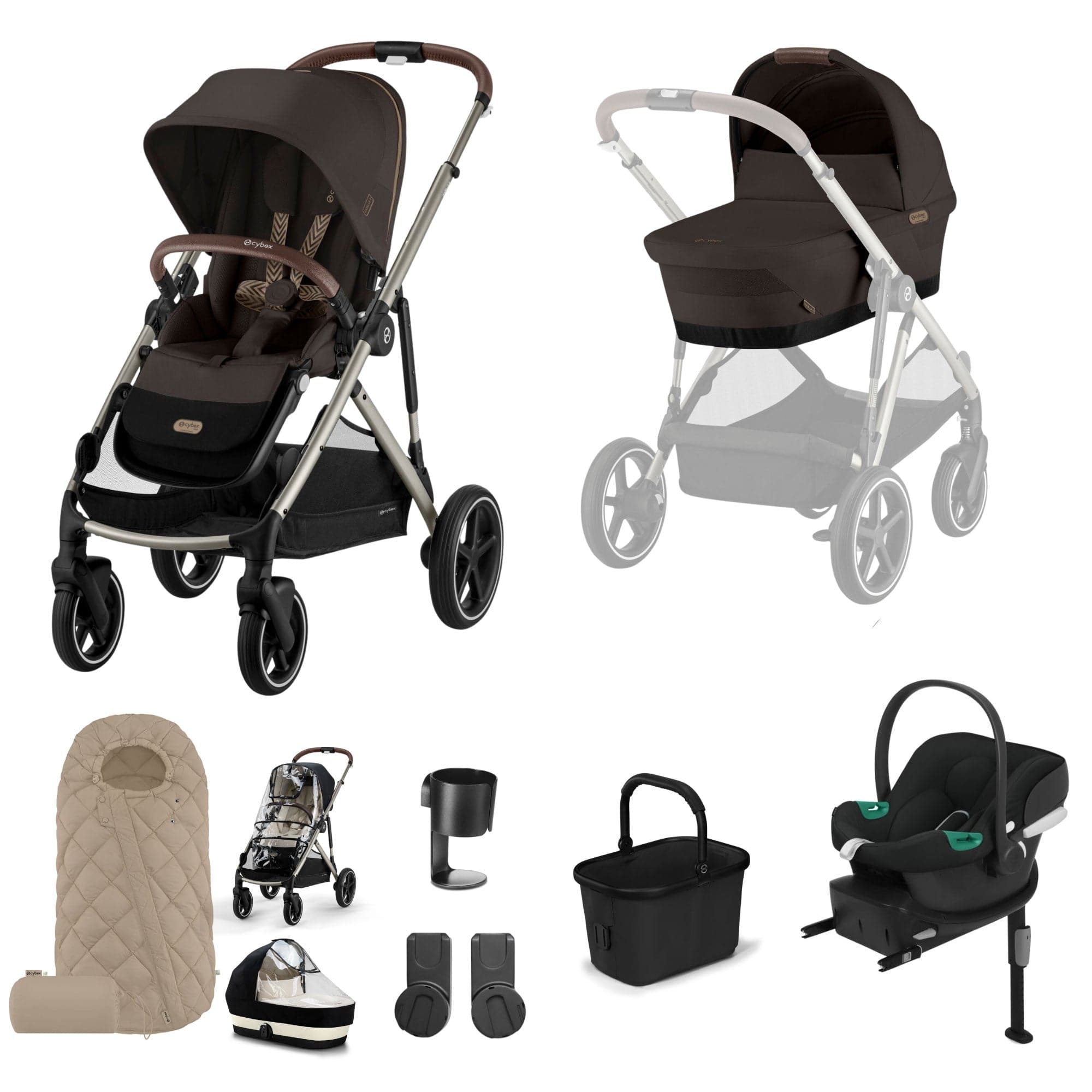 Cybex Gazelle S Comfort Bundle in Taupe/Chocolate Brown Travel Systems 19510-GAZ-COM-CHB-4