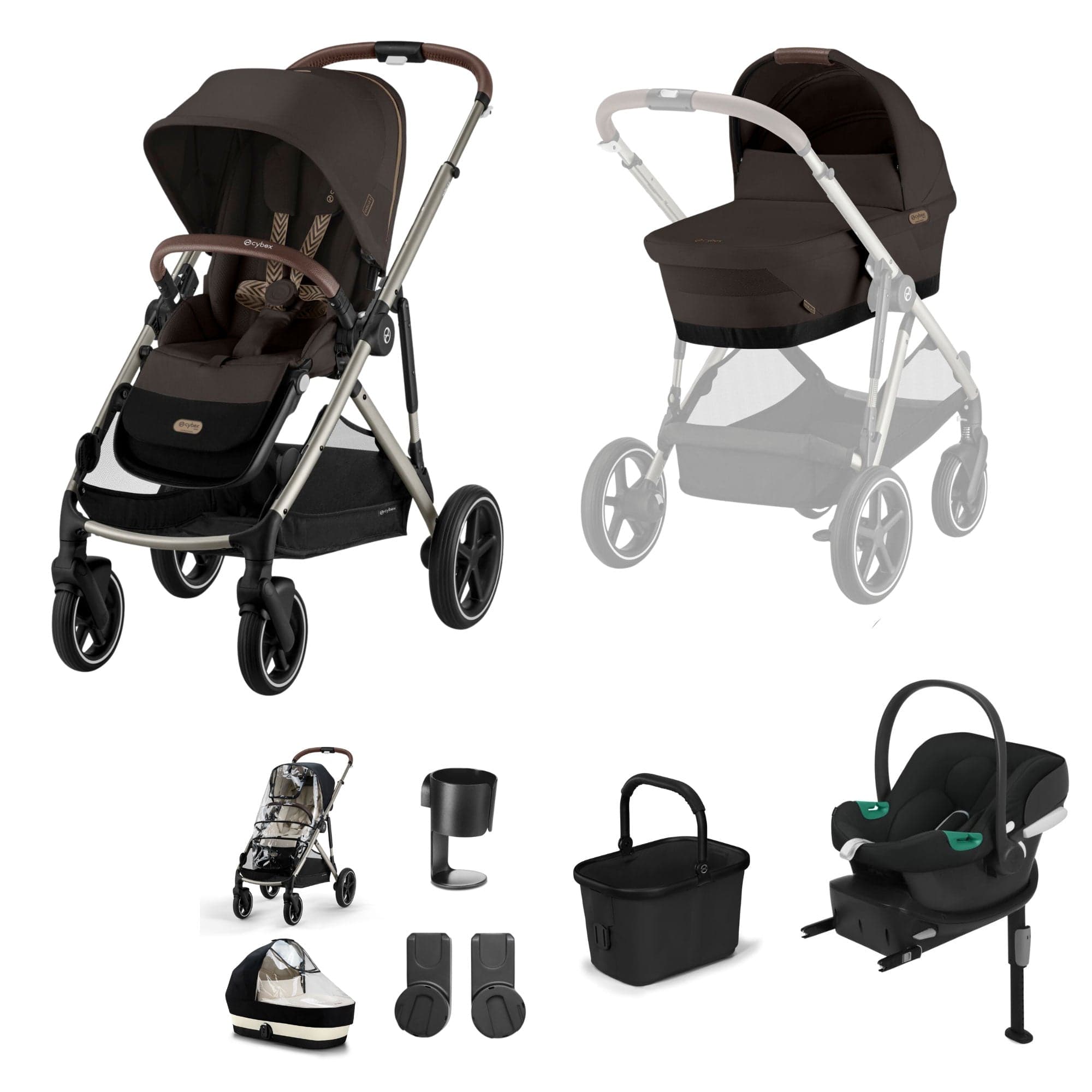 Cybex Gazelle S Comfort Bundle in Taupe/Chocolate Brown Travel Systems 19510-GAZ-COM-CHB-5