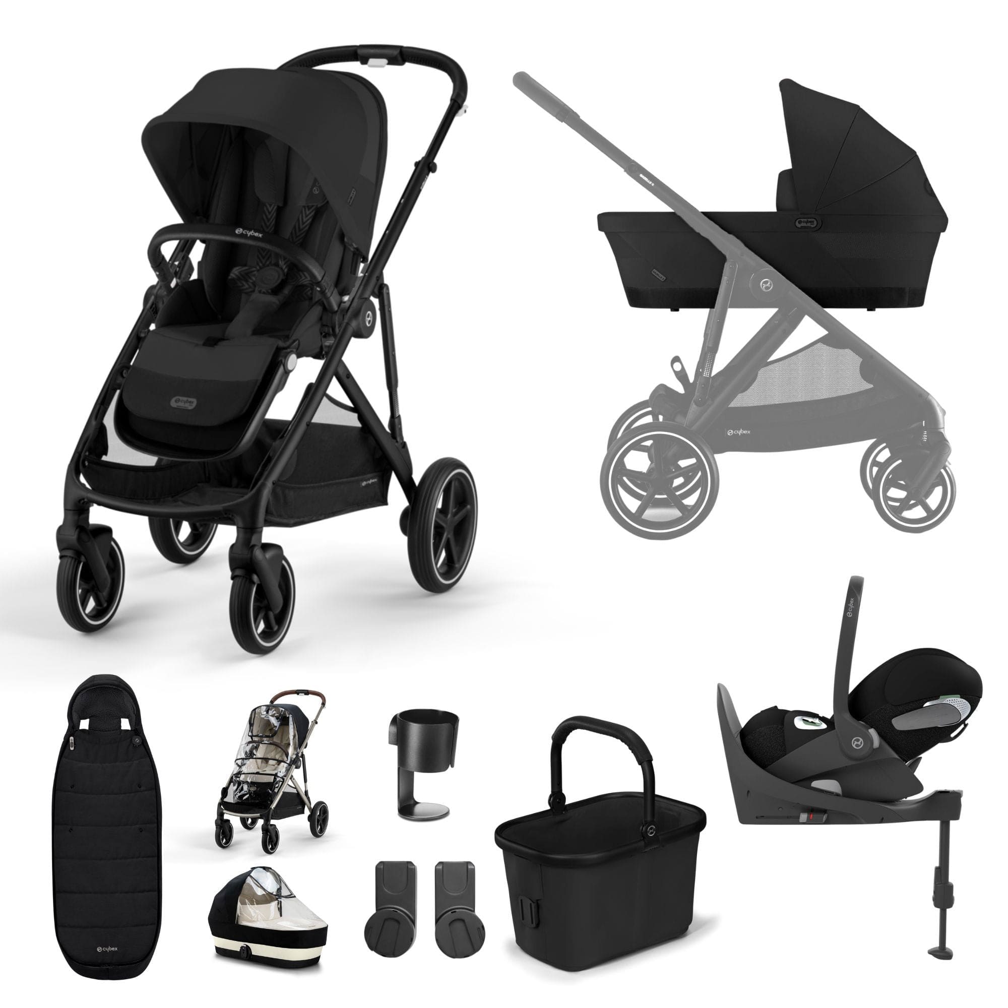 Cybex Gazelle S Luxury Bundle in Black/Moon Black Travel Systems 12774-BLK-MOO-BLK 4063846324859