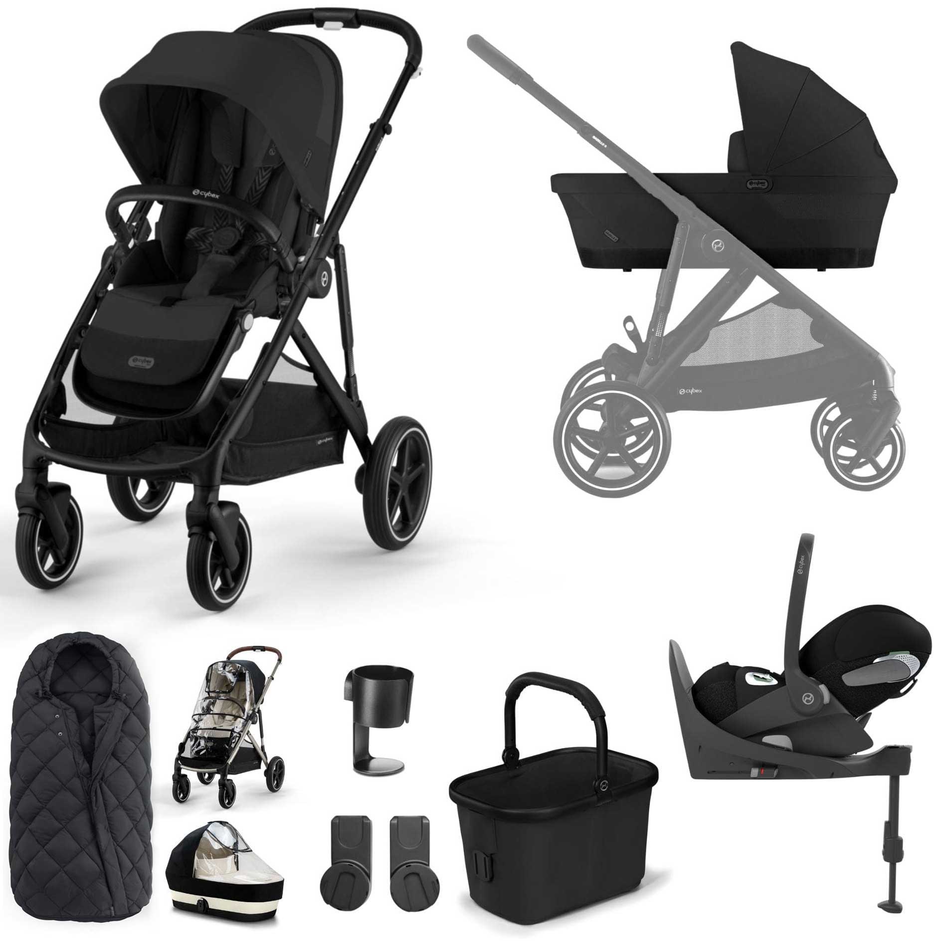 Cybex Gazelle S Luxury Bundle in Black/Moon Black Travel Systems