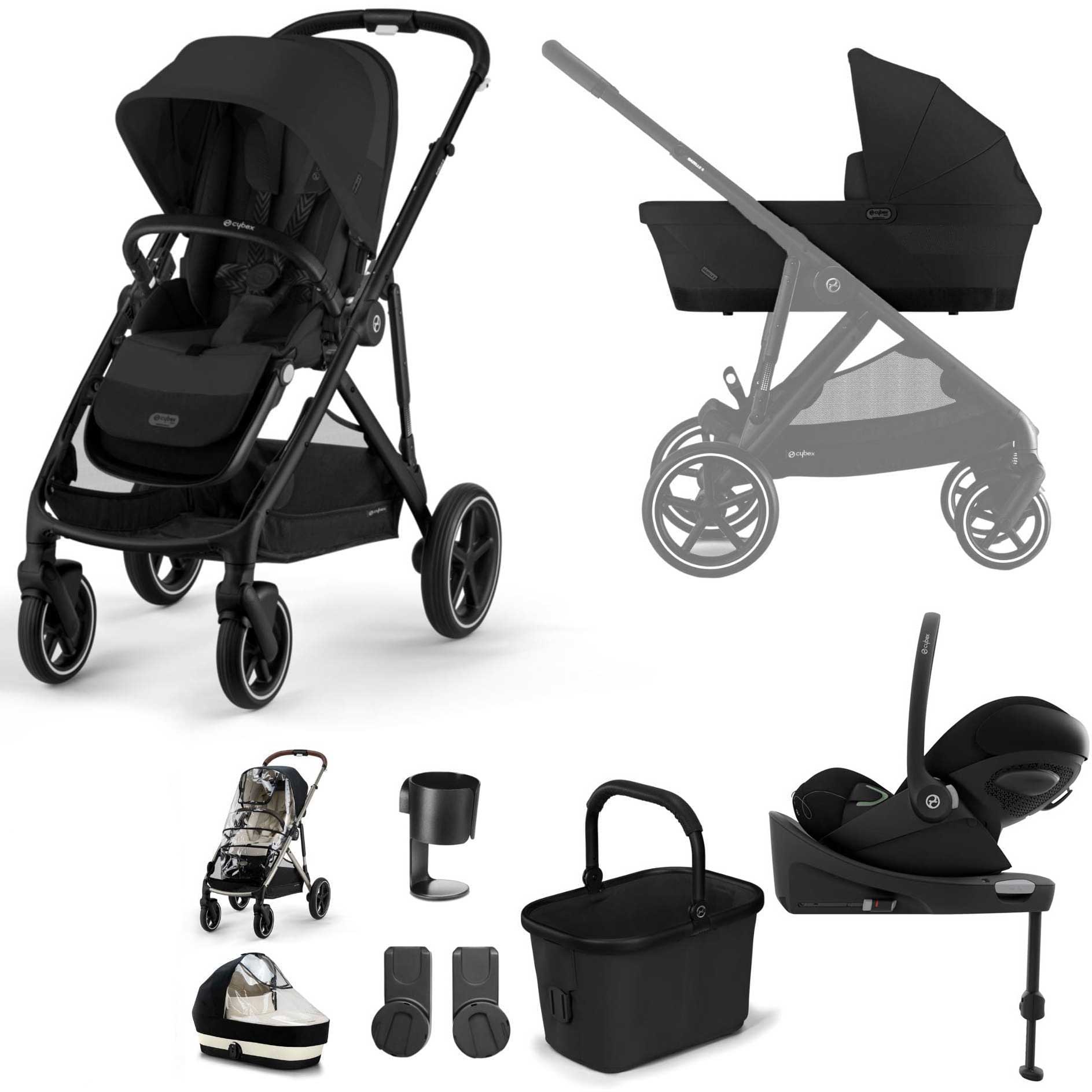 Cybex Gazelle S Luxury Bundle in Black/Moon Black Travel Systems 14676-BLK-MOO-BLK-1 4063846324859