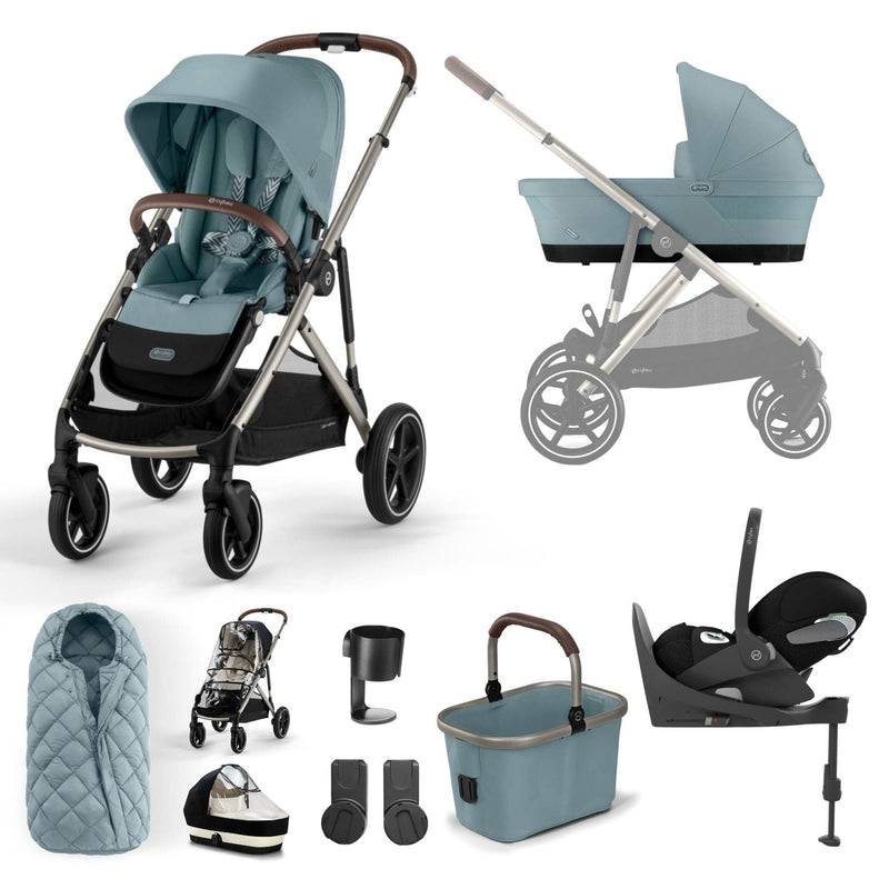 Cybex Gazelle S Luxury Bundle in Taupe/Sky Blue Travel Systems 12778-TPE-SKY-BLU 4063846324880