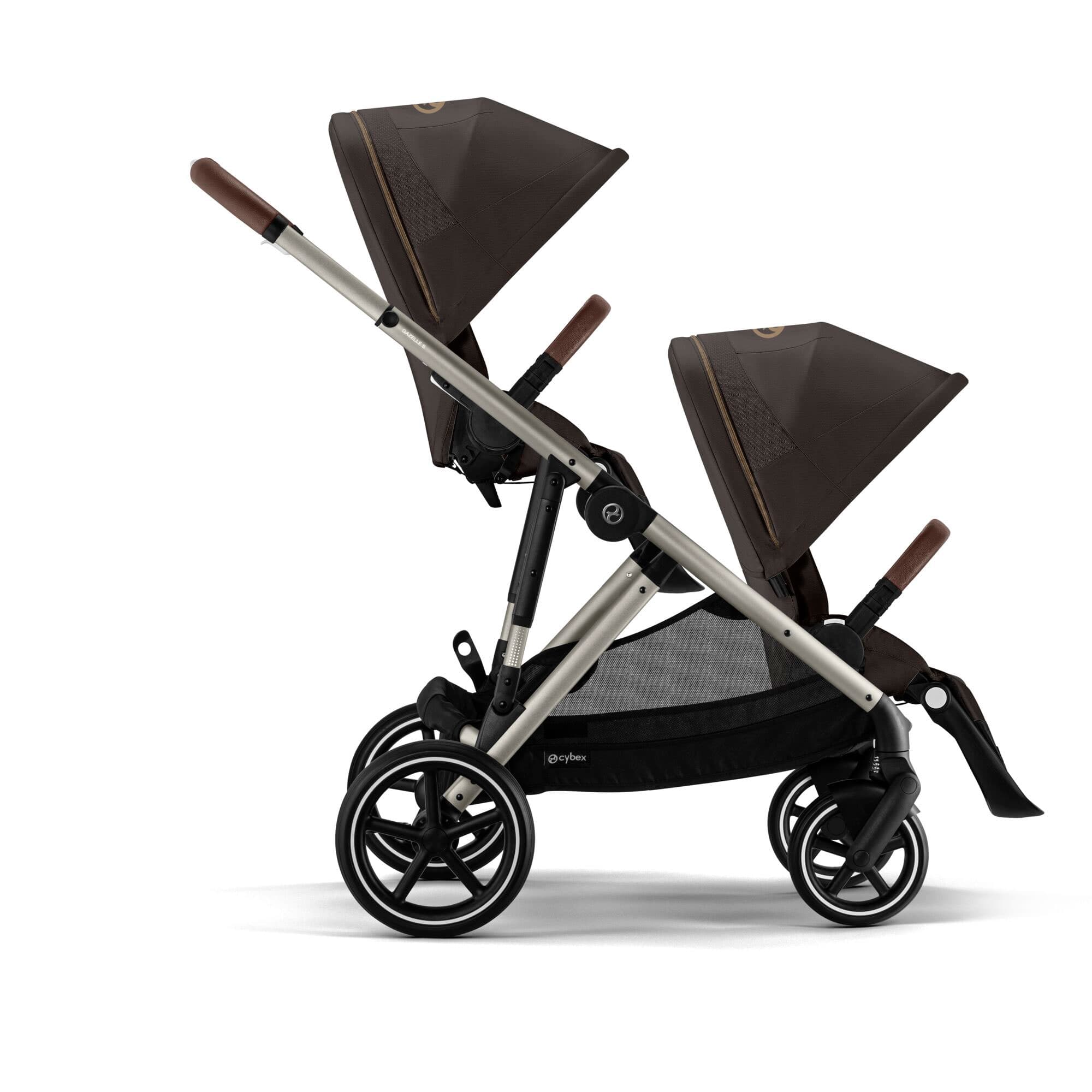 Cybex Gazelle S Twin Comfort Pushchair Bundle in Chocolate Brown Travel Systems