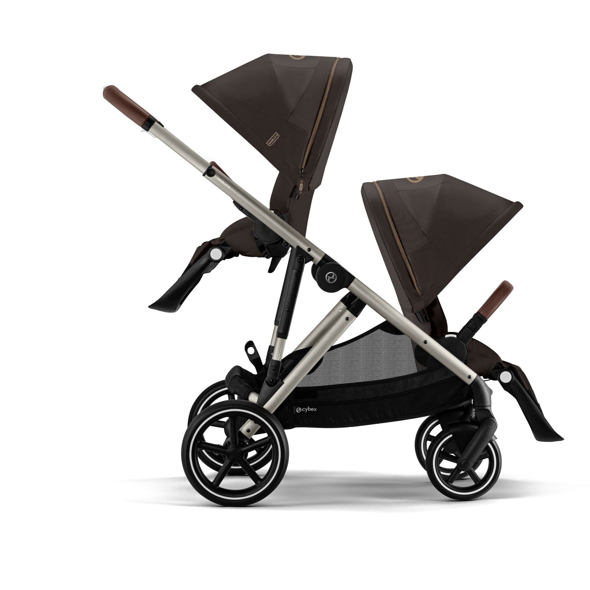 Cybex Gazelle S Twin Comfort Pushchair Bundle in Chocolate Brown Travel Systems
