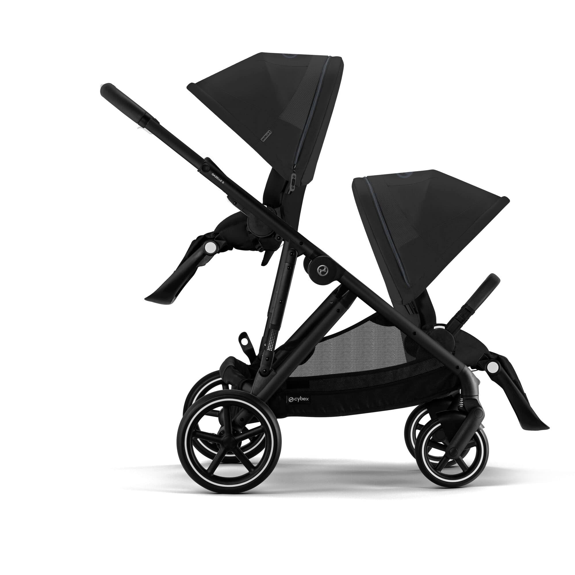 Cybex Gazelle S Twin Comfort Pushchair Bundle in Moon Black Travel Systems